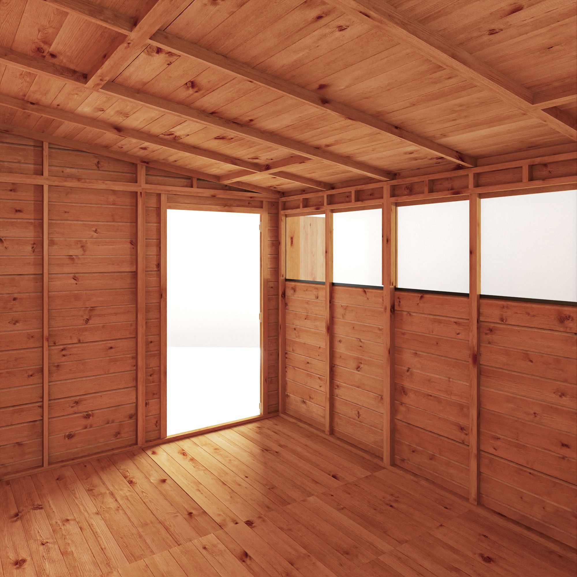 Mercia Woodsman Shiplap 10x8 ft Apex Timber Dip treated Shed with floor & 4 windows