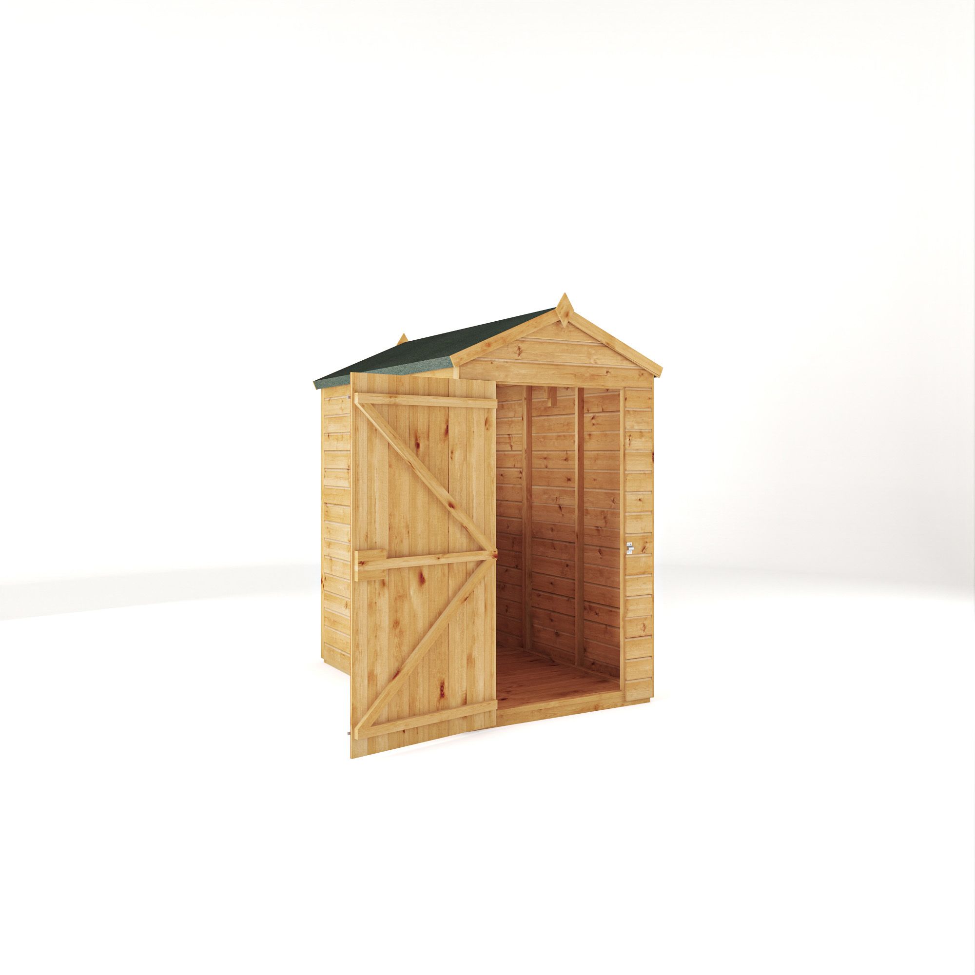 Mercia Woodsman Shiplap 6x4 ft Apex Timber Dip treated Shed with floor & 2 windows