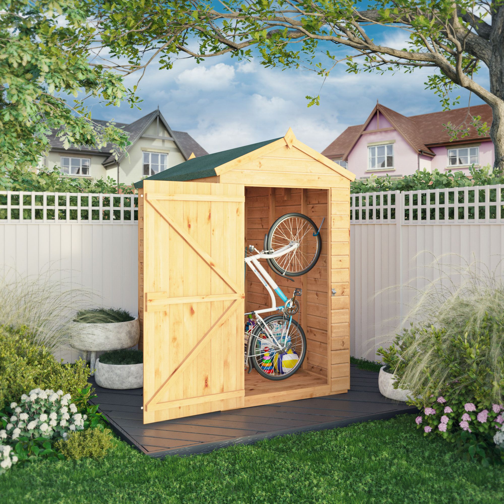 Mercia Woodsman Shiplap 6x4 ft Apex Timber Dip treated Shed with floor & 2 windows