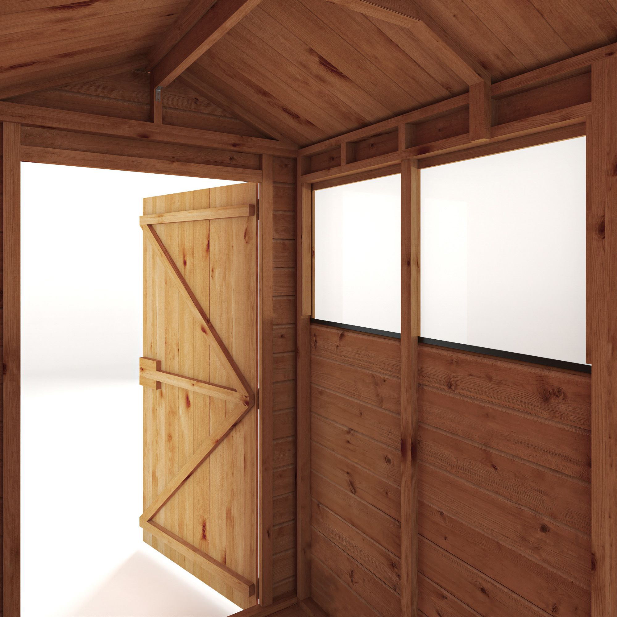 Mercia Woodsman Shiplap 6x4 ft Apex Timber Dip treated Shed with floor & 2 windows