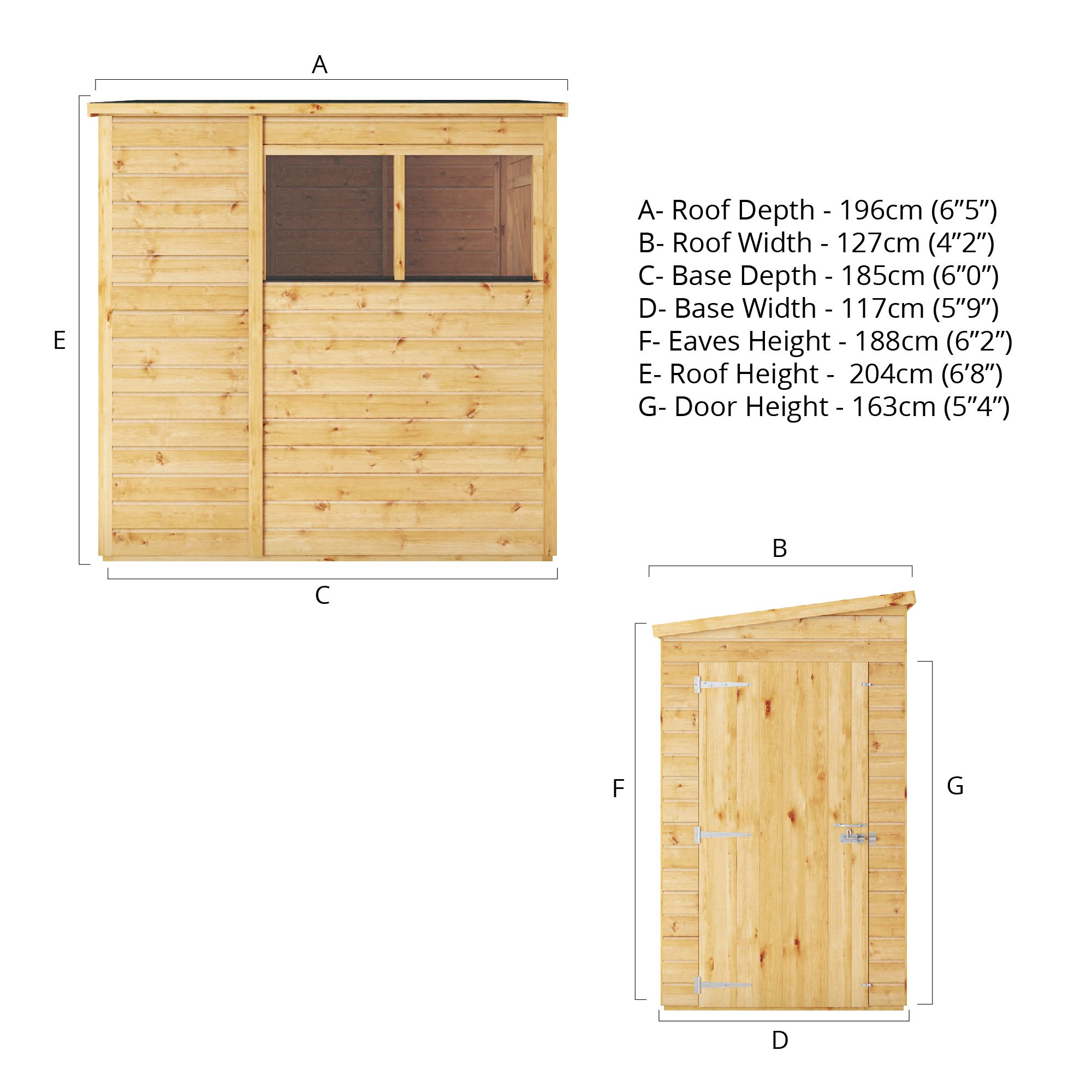 Mercia Woodsman Shiplap 6x4 ft Apex Timber Dip treated Shed with floor & 2 windows