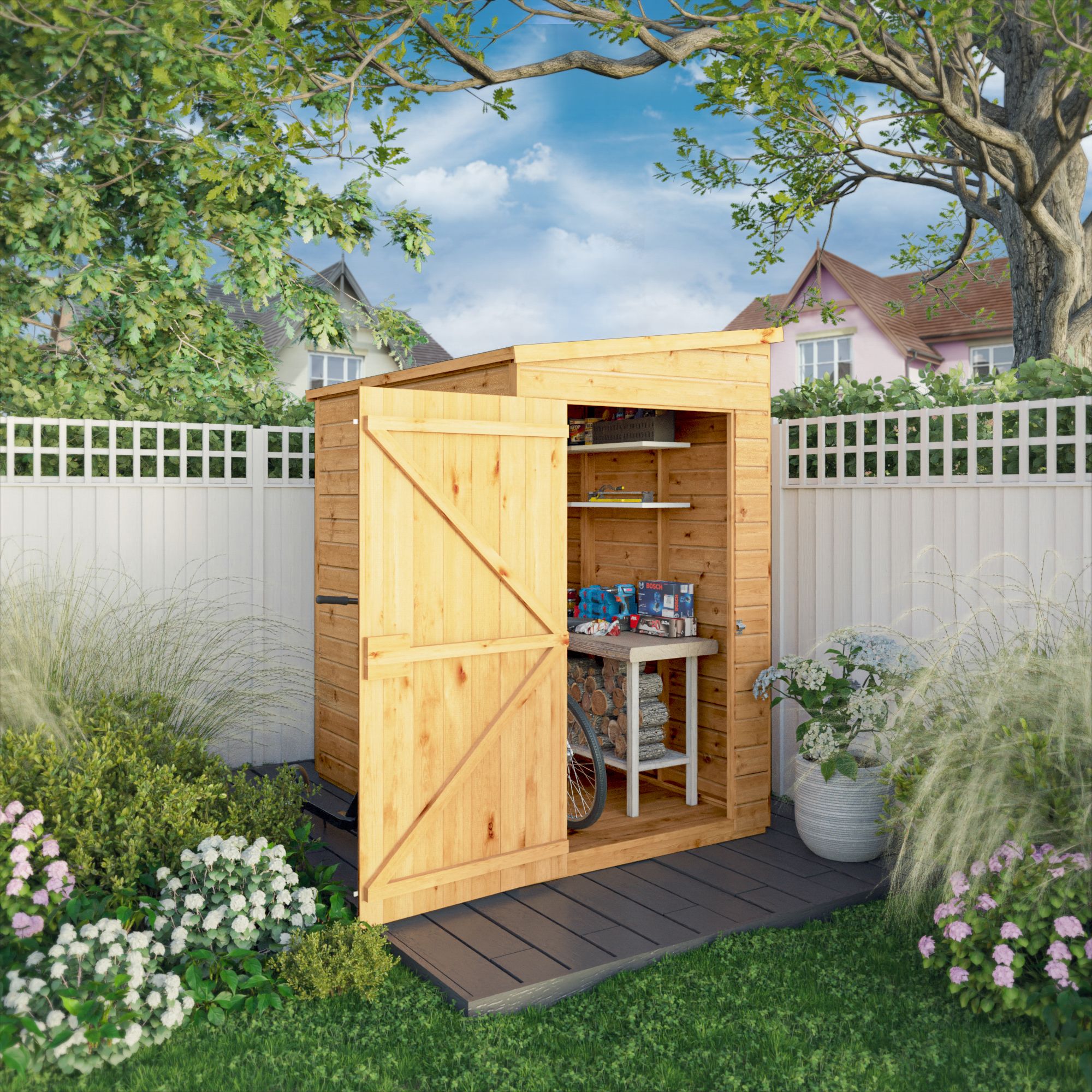 Mercia Woodsman Shiplap 6x4 ft Apex Timber Dip treated Shed with floor & 2 windows
