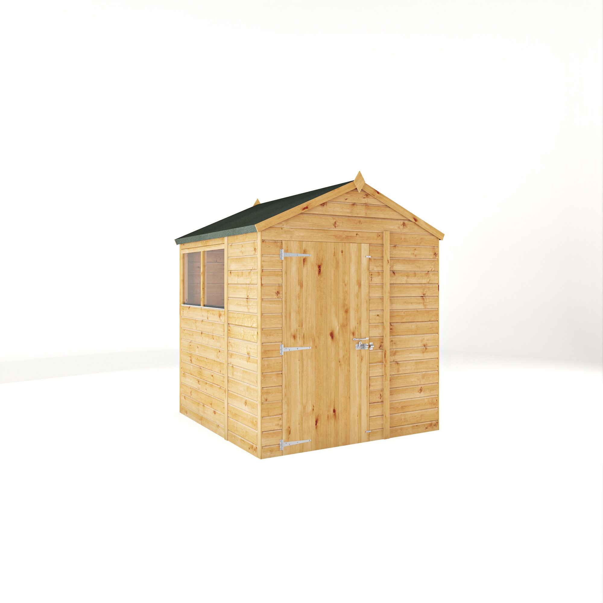 Mercia Woodsman Shiplap 6x6 ft Pent Timber Dip treated Shed with floor & 2 windows