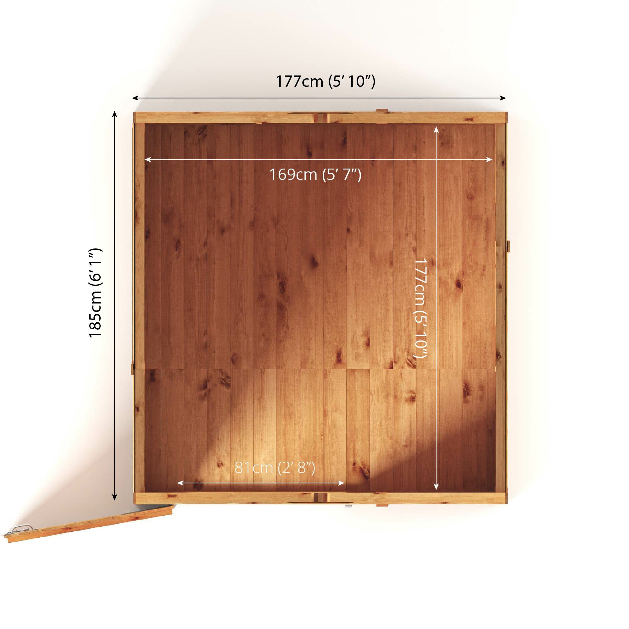 Mercia Woodsman Shiplap 6x6 ft Pent Timber Dip treated Shed with floor & 2 windows