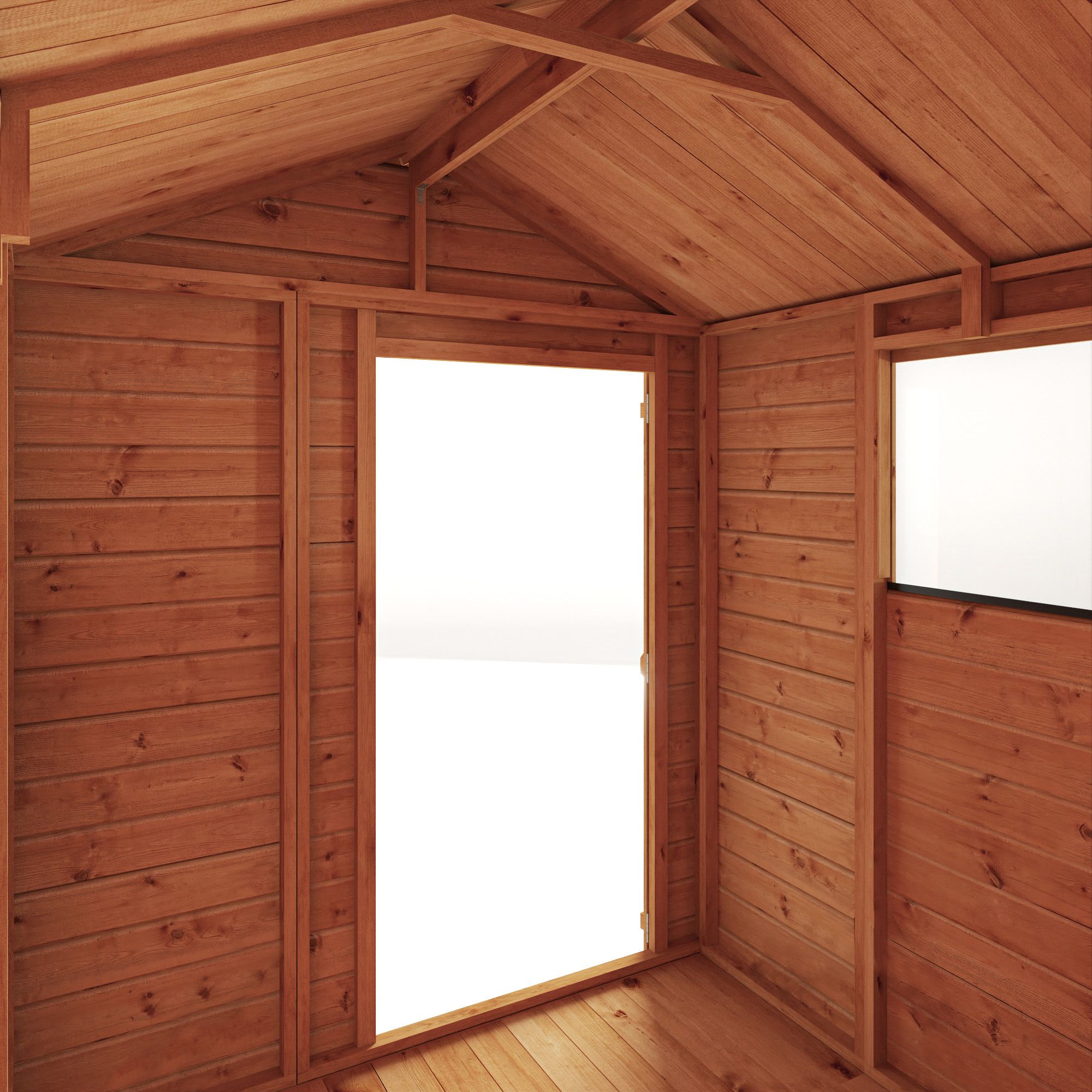 Mercia Woodsman Shiplap 6x6 ft Pent Timber Dip treated Shed with floor & 2 windows