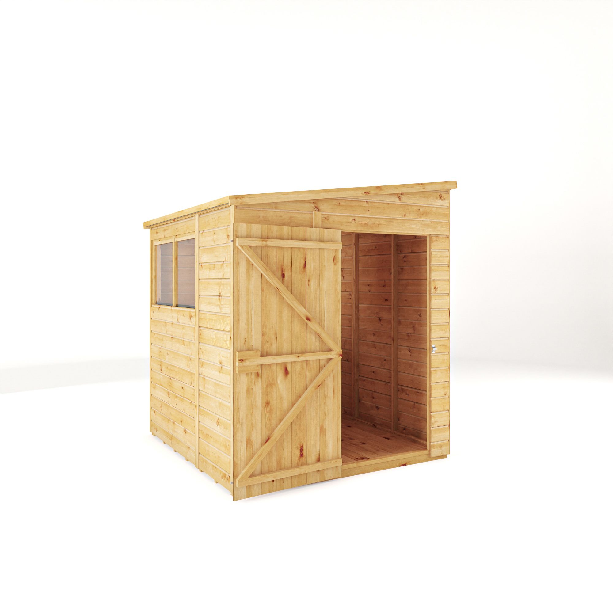 Mercia Woodsman Shiplap 6x6 ft Pent Timber Dip treated Shed with floor & 2 windows