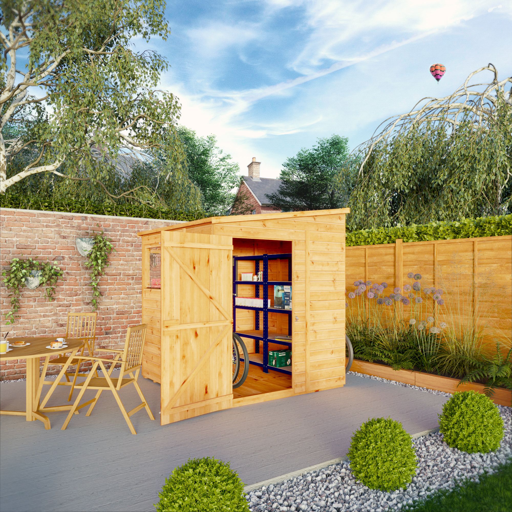 Mercia Woodsman Shiplap 6x6 ft Pent Timber Dip treated Shed with floor & 2 windows