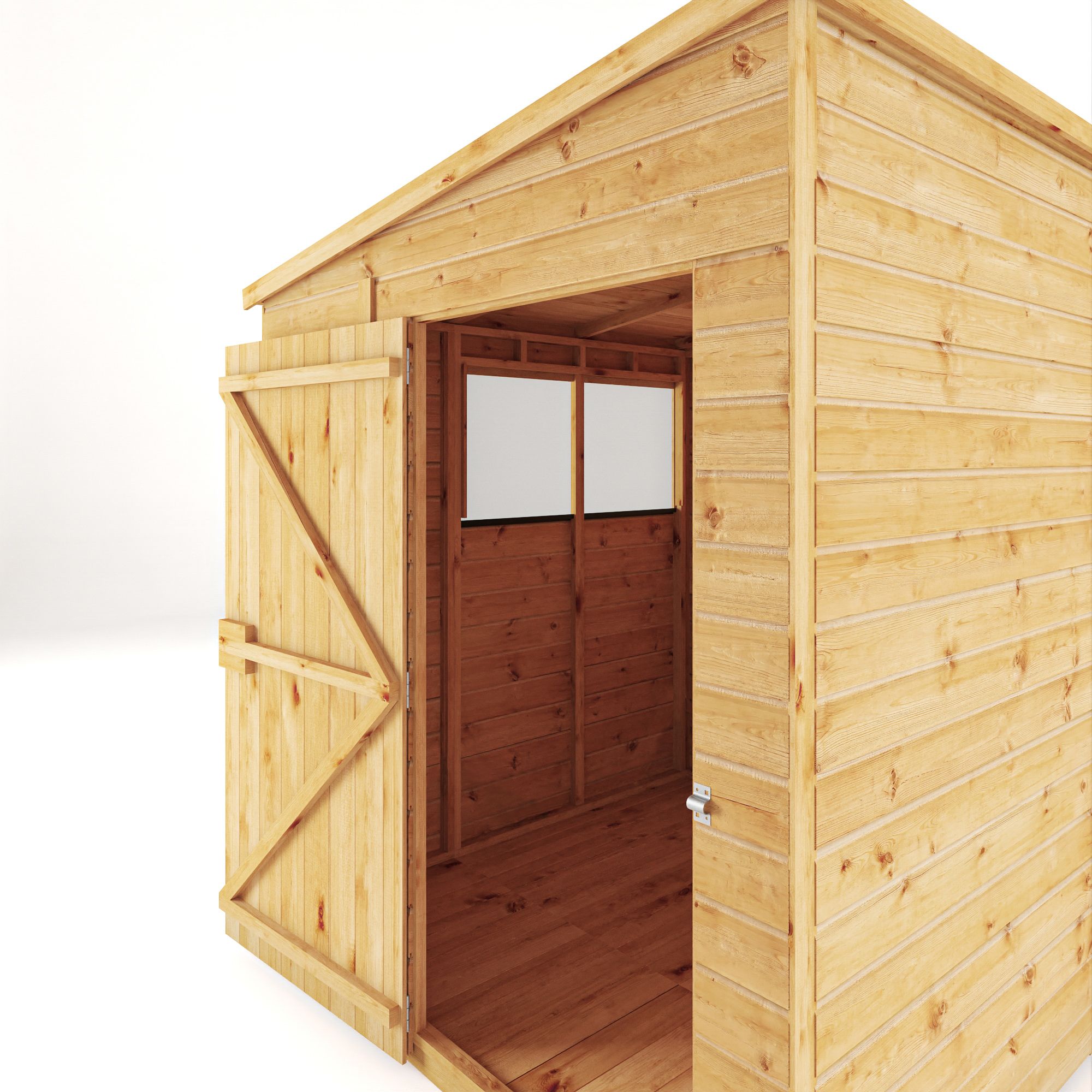 Mercia Woodsman Shiplap 6x6 ft Pent Timber Dip treated Shed with floor & 2 windows