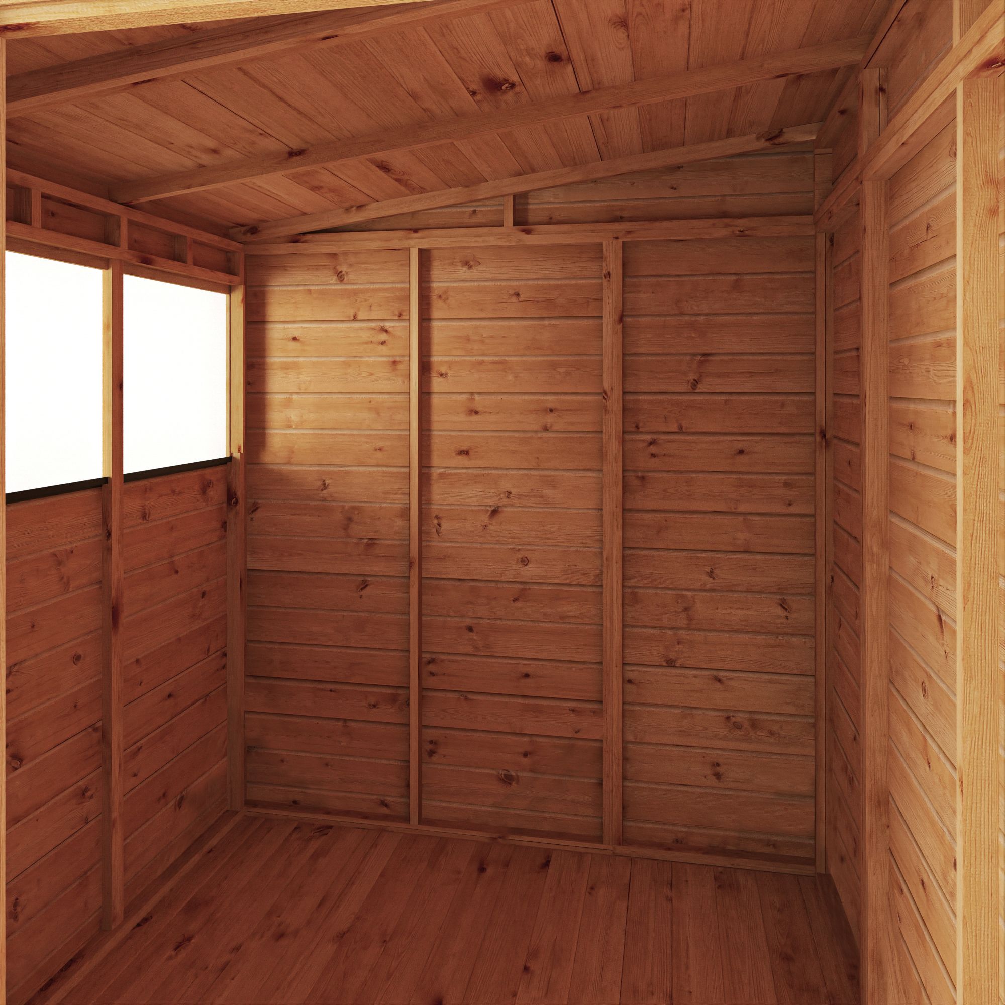 Mercia Woodsman Shiplap 6x6 ft Pent Timber Dip treated Shed with floor & 2 windows