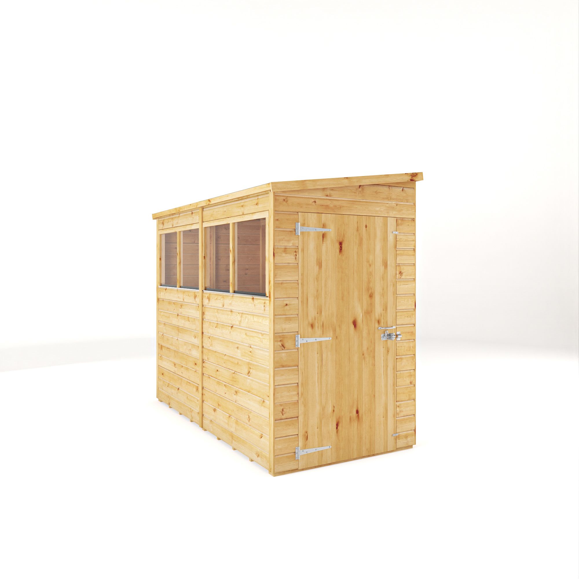 Mercia Woodsman Shiplap 8x4 ft Pent Timber Dip treated Shed with floor & 4 windows