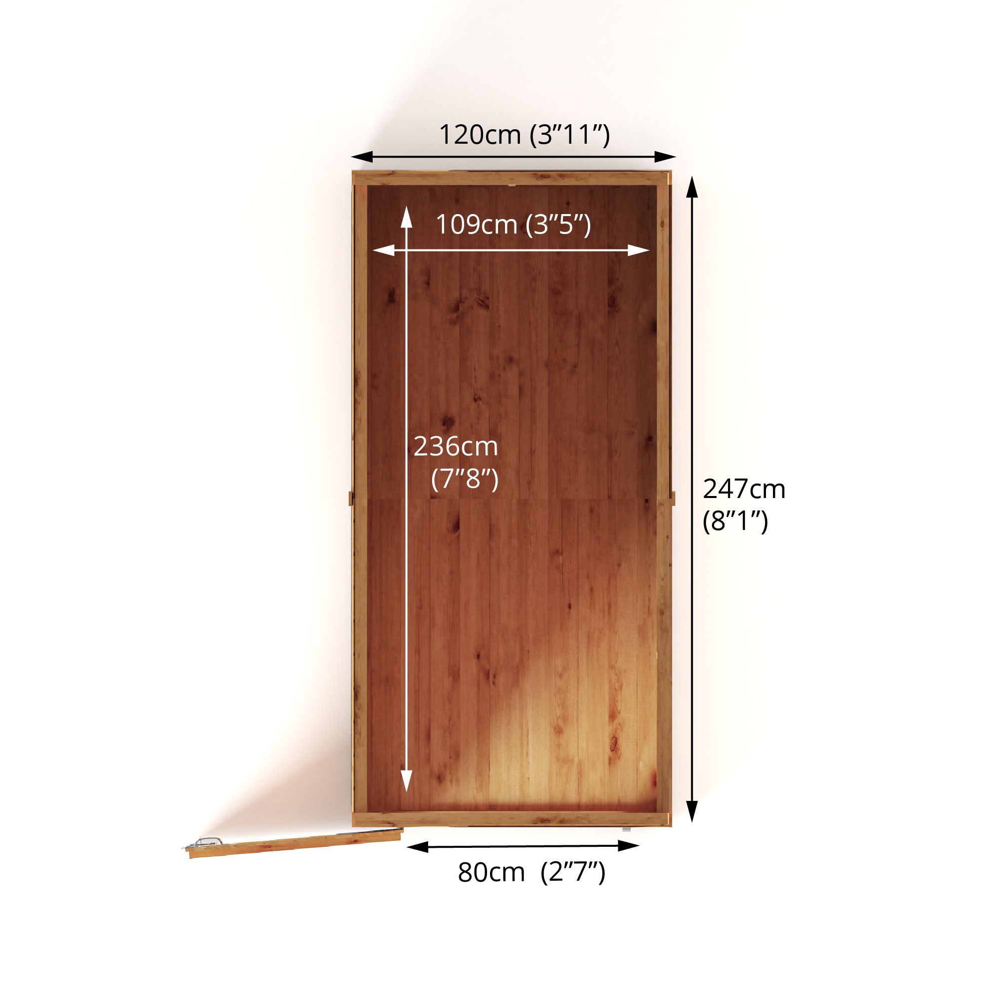 Mercia Woodsman Shiplap 8x4 ft Pent Timber Dip treated Shed with floor & 4 windows