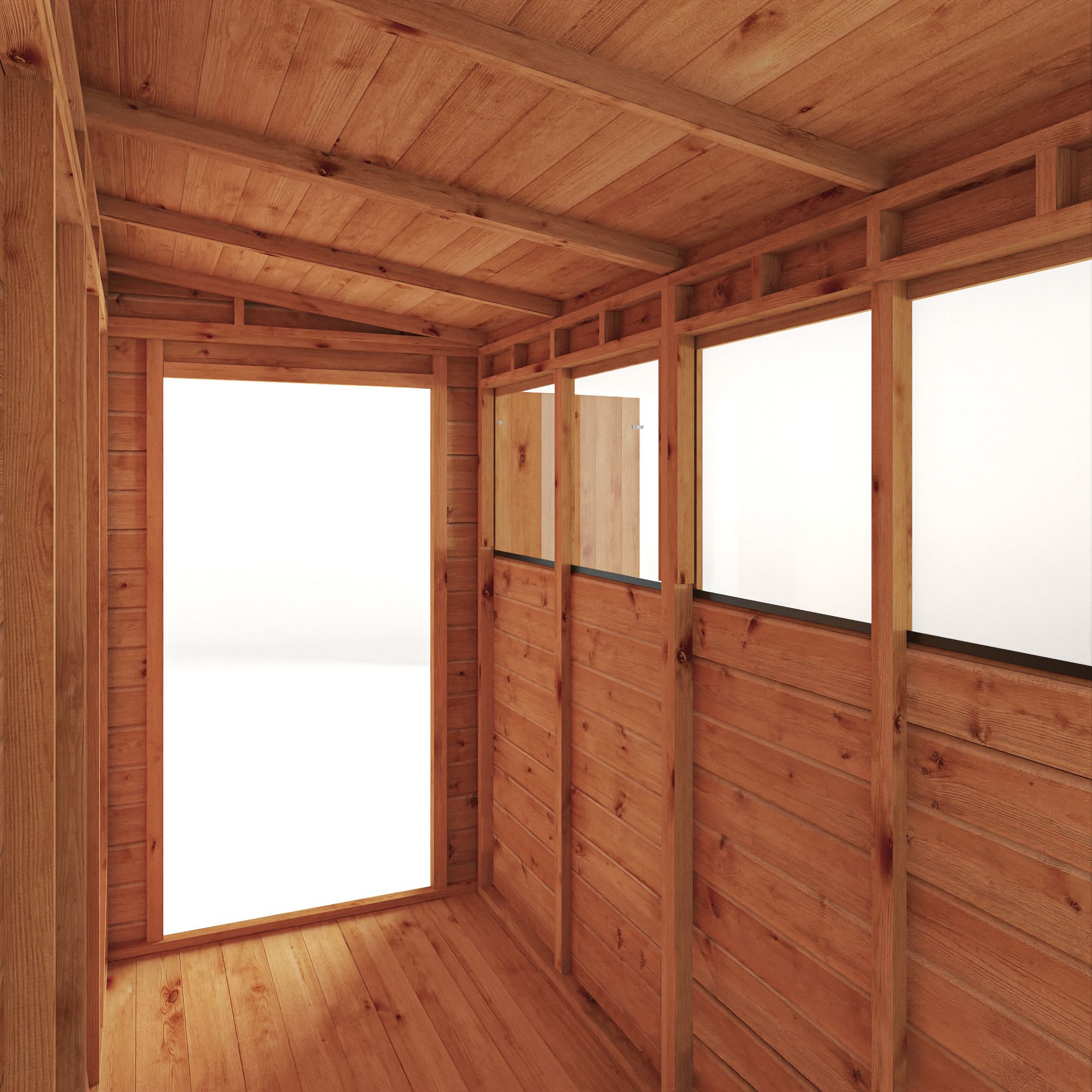 Mercia Woodsman Shiplap 8x4 ft Pent Timber Dip treated Shed with floor & 4 windows