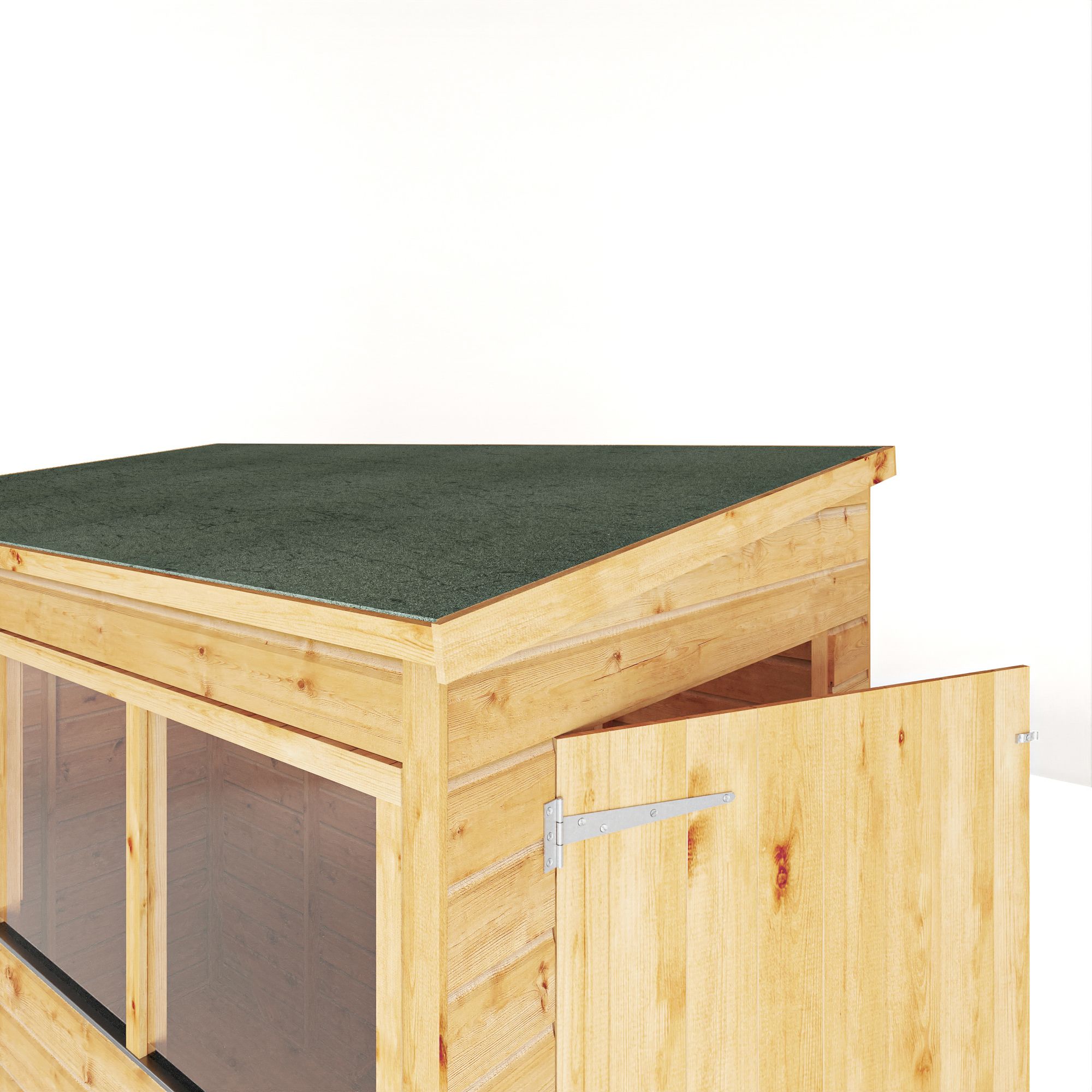 Mercia Woodsman Shiplap 8x4 ft Pent Timber Dip treated Shed with floor & 4 windows
