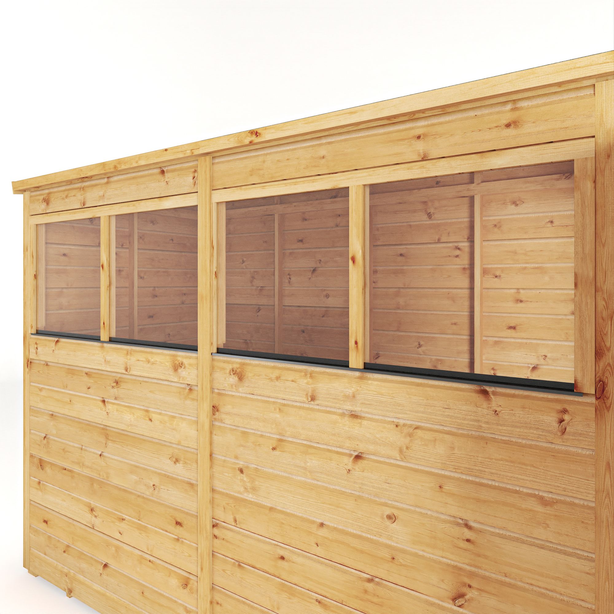 Mercia Woodsman Shiplap 8x4 ft Pent Timber Dip treated Shed with floor & 4 windows