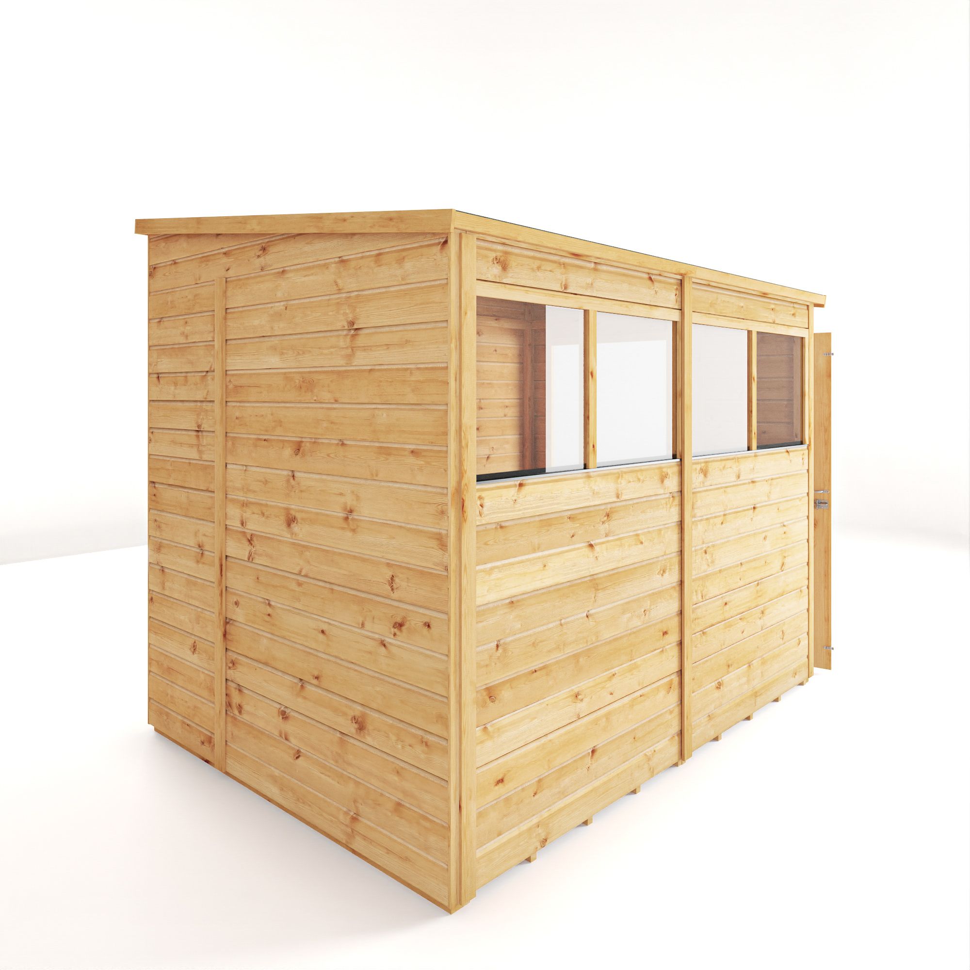 Mercia Woodsman Shiplap 8x6 ft Pent Timber Dip treated Shed with floor & 4 windows