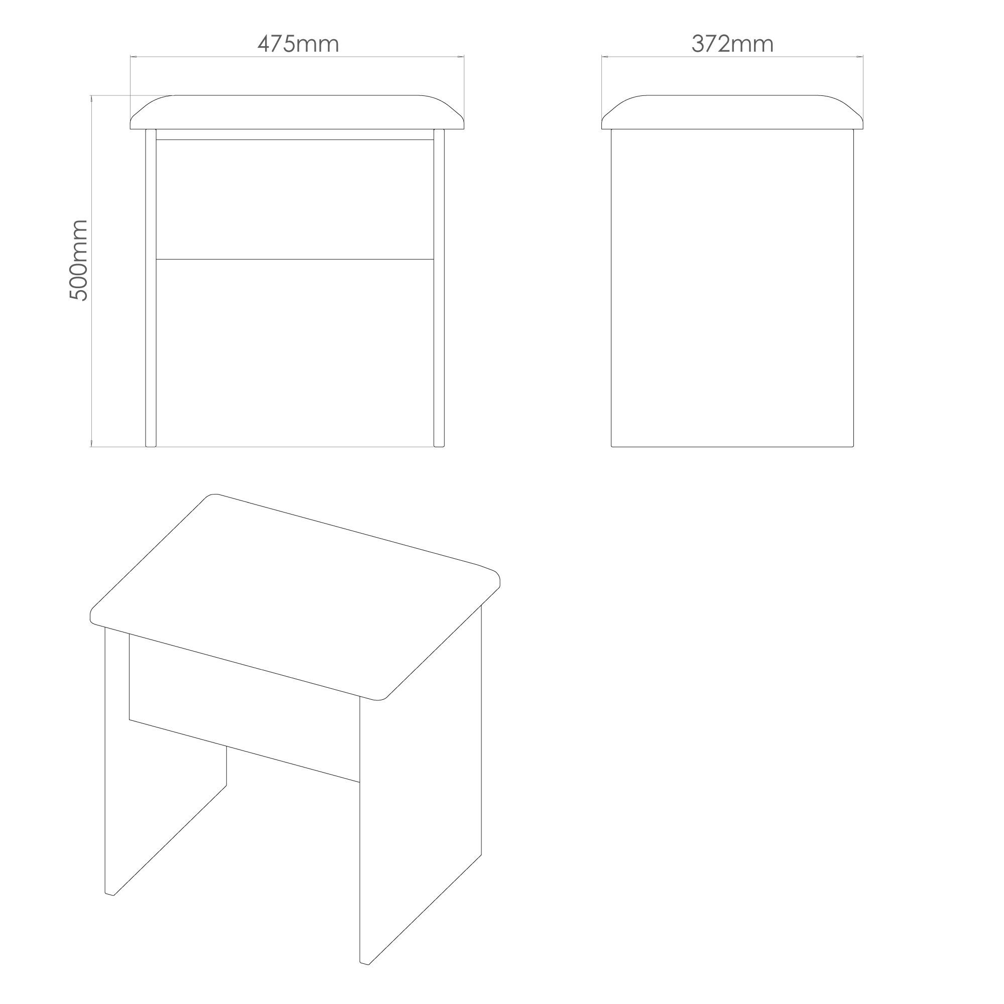 Messina Dusk Grey Dressing table stool