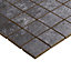 Metal ID Anthracite Matt Concrete effect Porcelain 5x5 Mosaic tile, (L)305mm (W)305mm