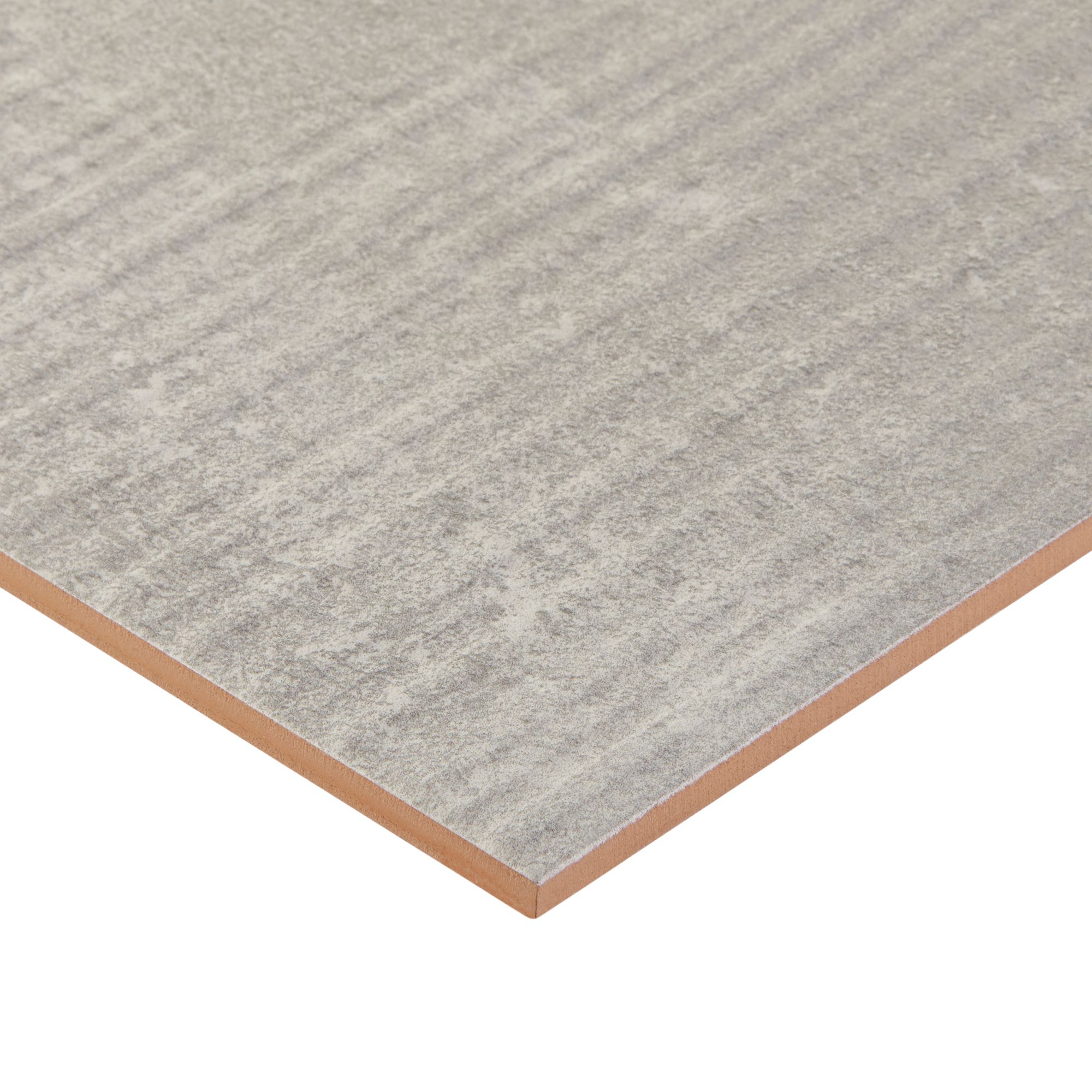 Metal ID Light grey Matt 3D decor Concrete effect Textured Ceramic Indoor Wall Tile, Pack of 8, (L)600mm (W)200mm