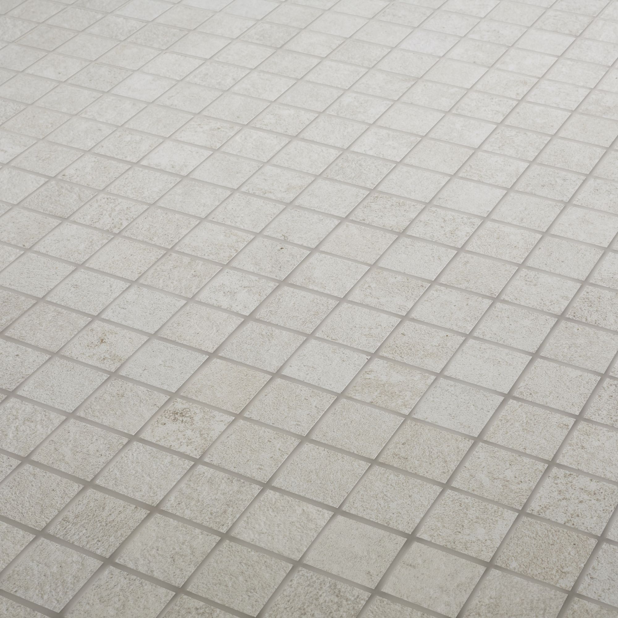 Metal ID Light grey Matt Concrete effect Porcelain 5x5 Mosaic tile, (L)305mm (W)305mm