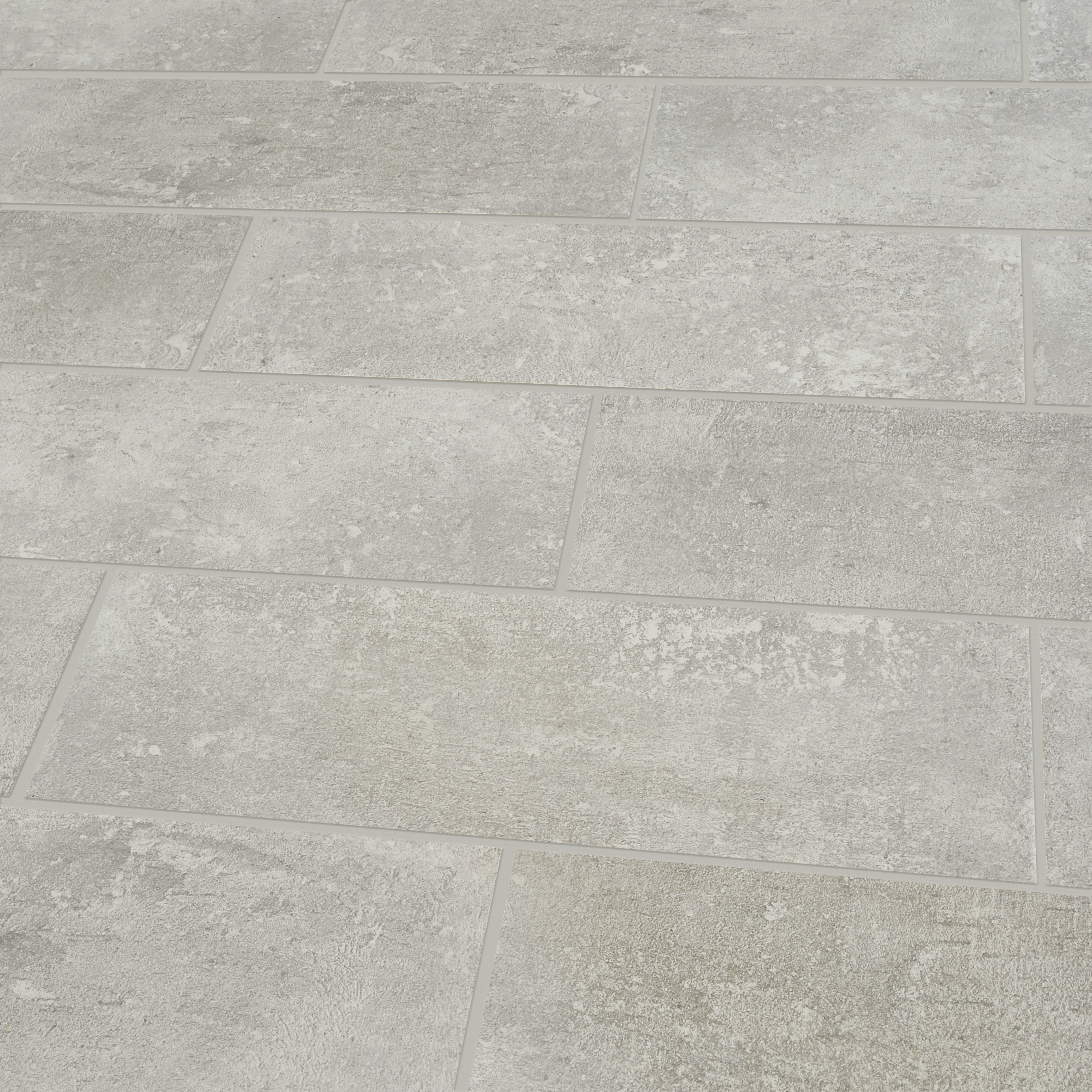 Metal ID Light grey Matt Concrete effect Porcelain 5x5 Mosaic tile, (L)305mm (W)305mm