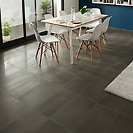 Metalized Grey Concrete effect Porcelain Wall & floor Tile, Pack of 6, (L)600mm (W)300mm