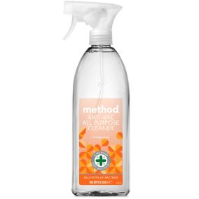 Method Not concentrated Orange Yuzu Anti-bacterial - kills 99.9% of bacteria, such as e.coli Multi-surface Acrylic, ceramic, enamel, glass, plastic, porcelain & stainless steel Multi Surface Multi-room Disinfectant & cleaner, 828ml Trigger spray bottle