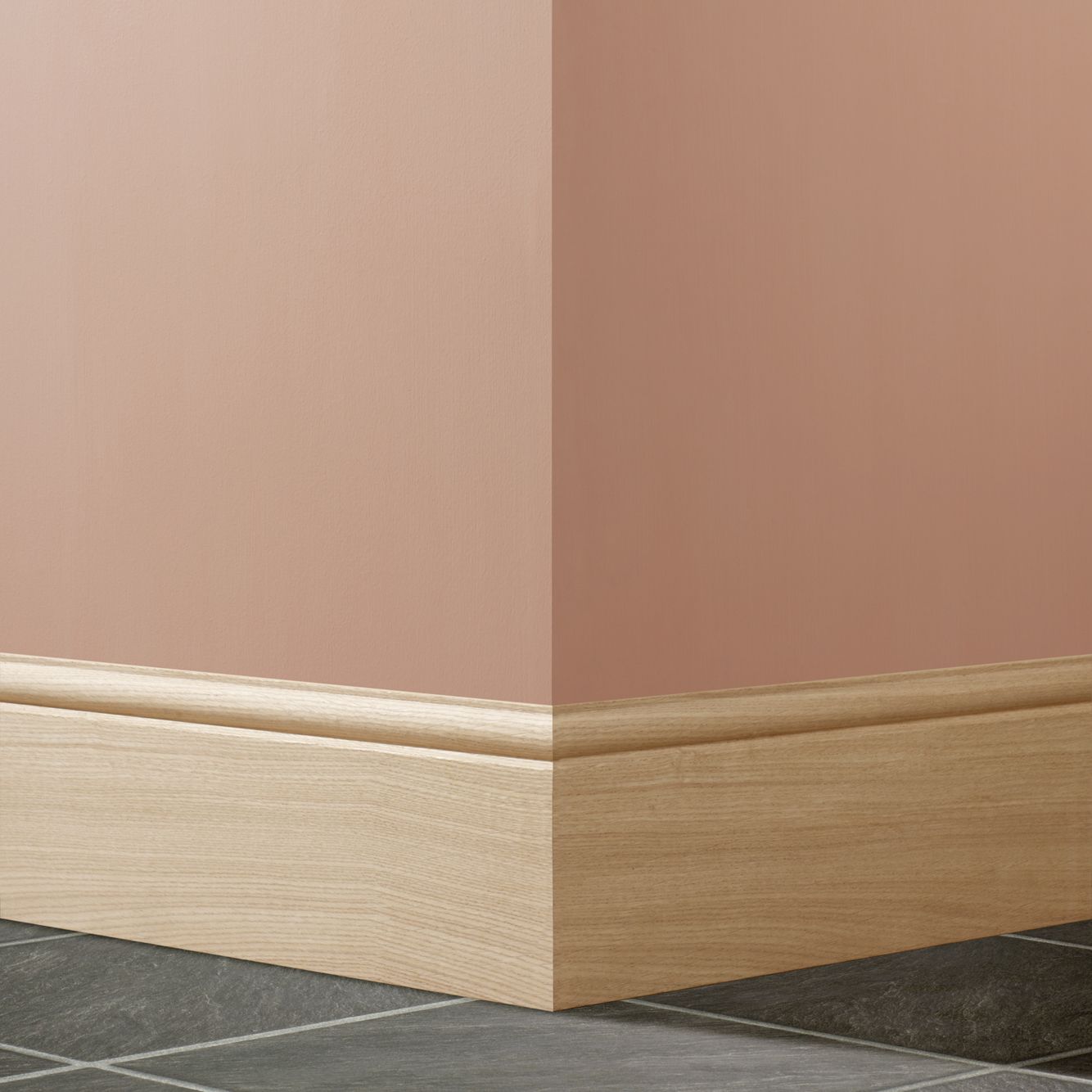 Metsä Wood MDF Oak Torus Skirting board (L)2.4m (W)119mm (T)18mm