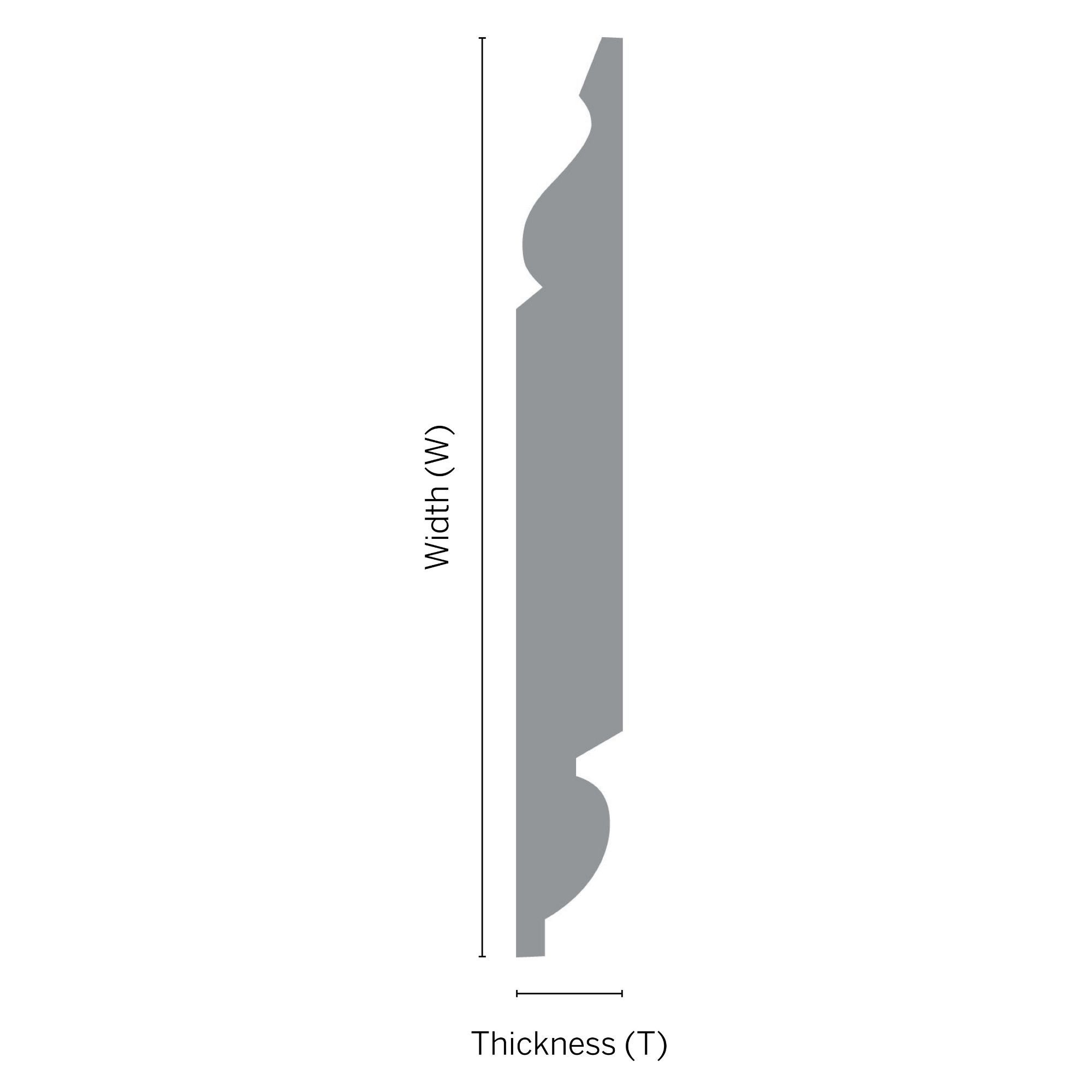 Metsä Wood Pine Dual profile Skirting board (L)3.6m (W)219mm (T)19.5mm, Pack of 2