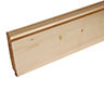 Metsä Wood Pine Dual profile Skirting board (L)3.6m (W)219mm (T)19.5mm, Pack of 2