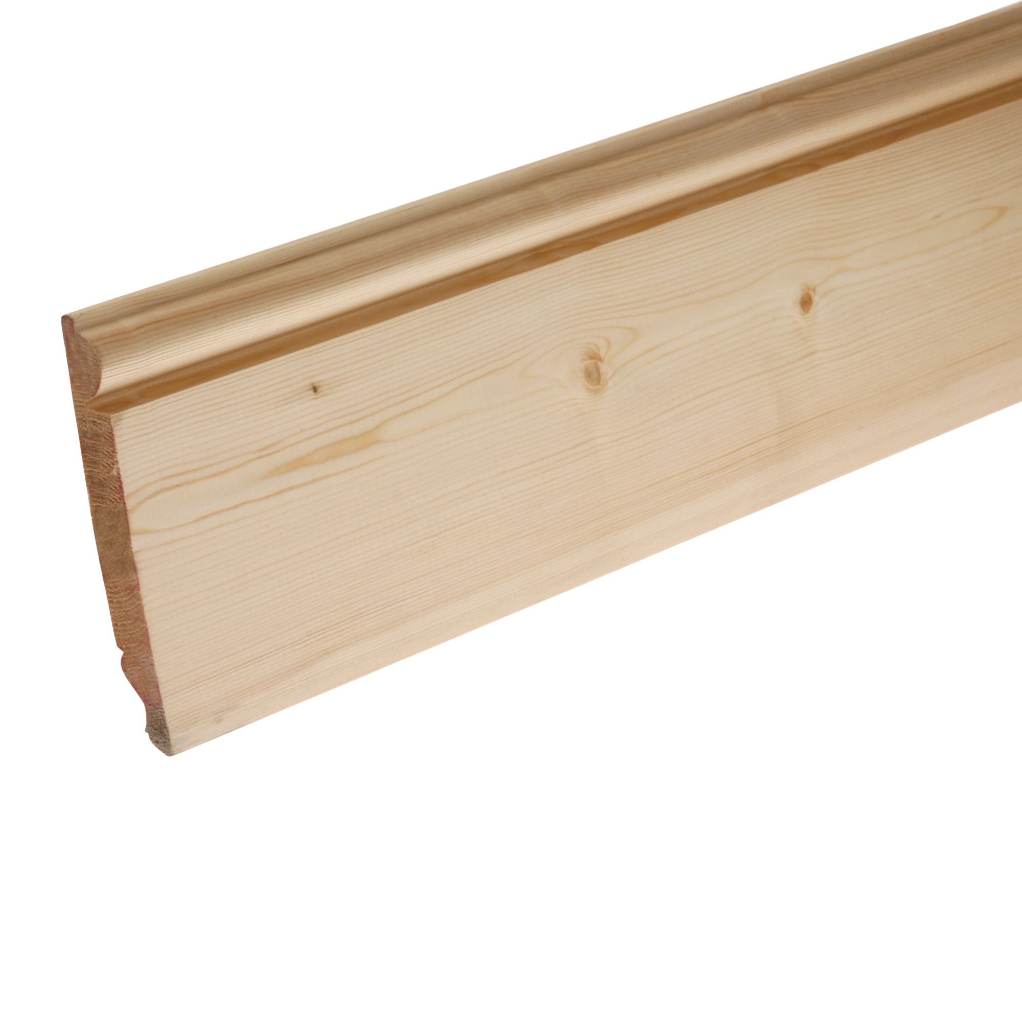 Metsä Wood Pine Dual profile Skirting board (L)3.6m (W)219mm (T)19.5mm, Pack of 2