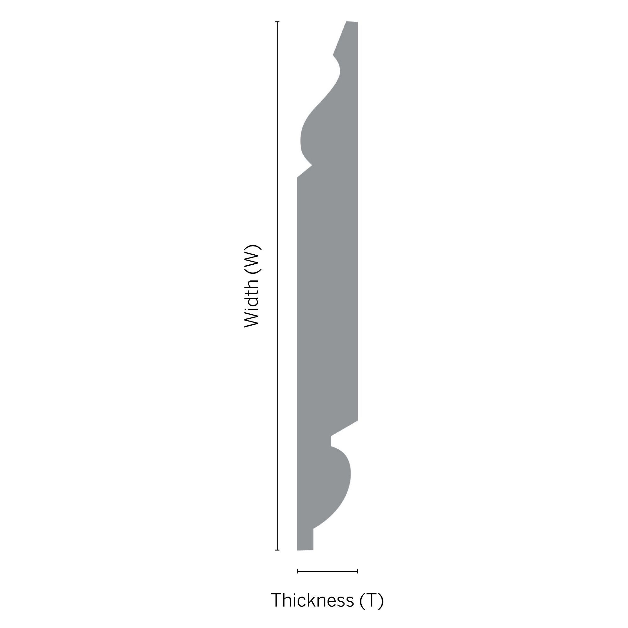 Metsä Wood Pine Dual profile Skirting board (L)3.6m (W)219mm (T)19.5mm