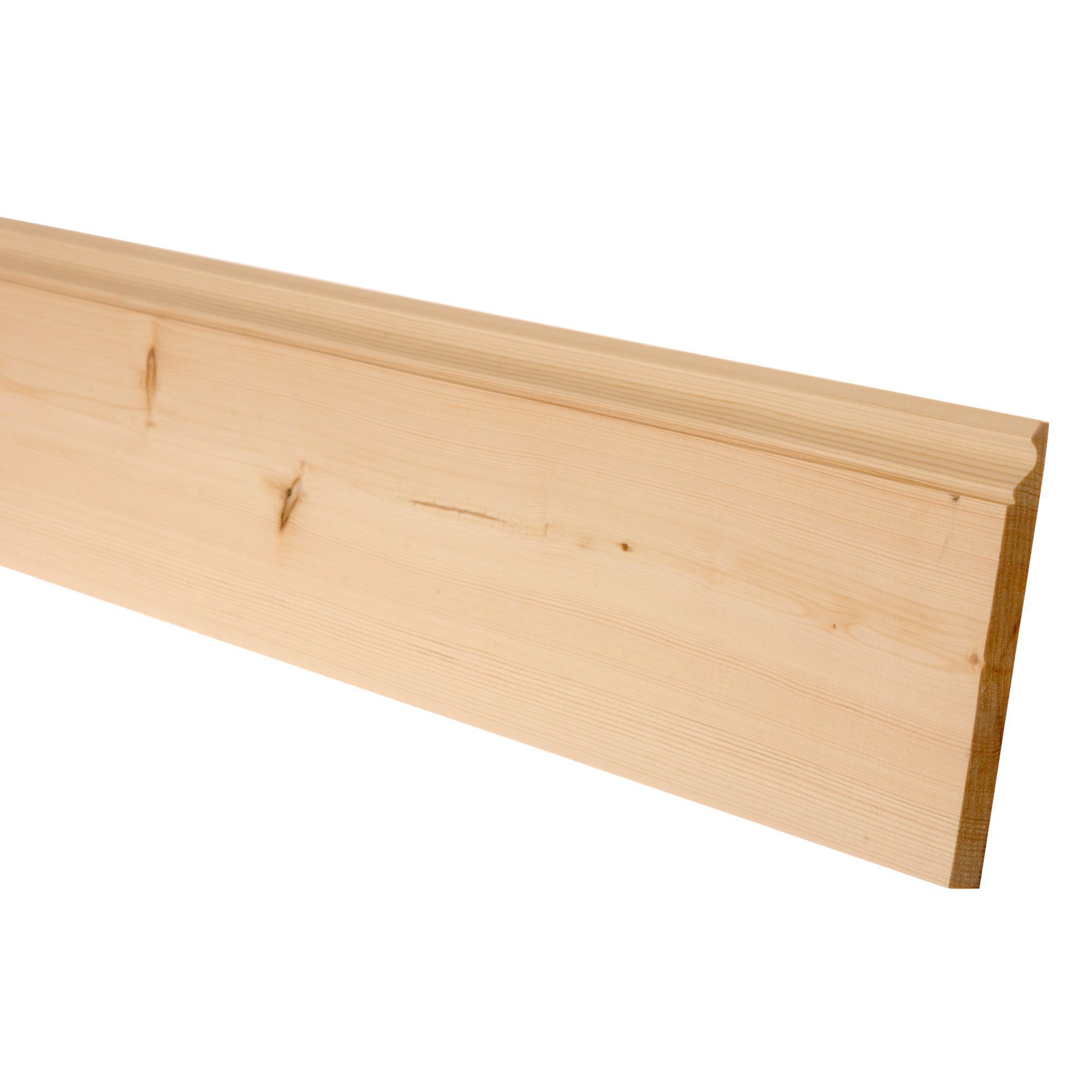 Metsä Wood Pine Ogee Skirting board (L)2.4m (W)119mm (T)15mm, Pack of 4