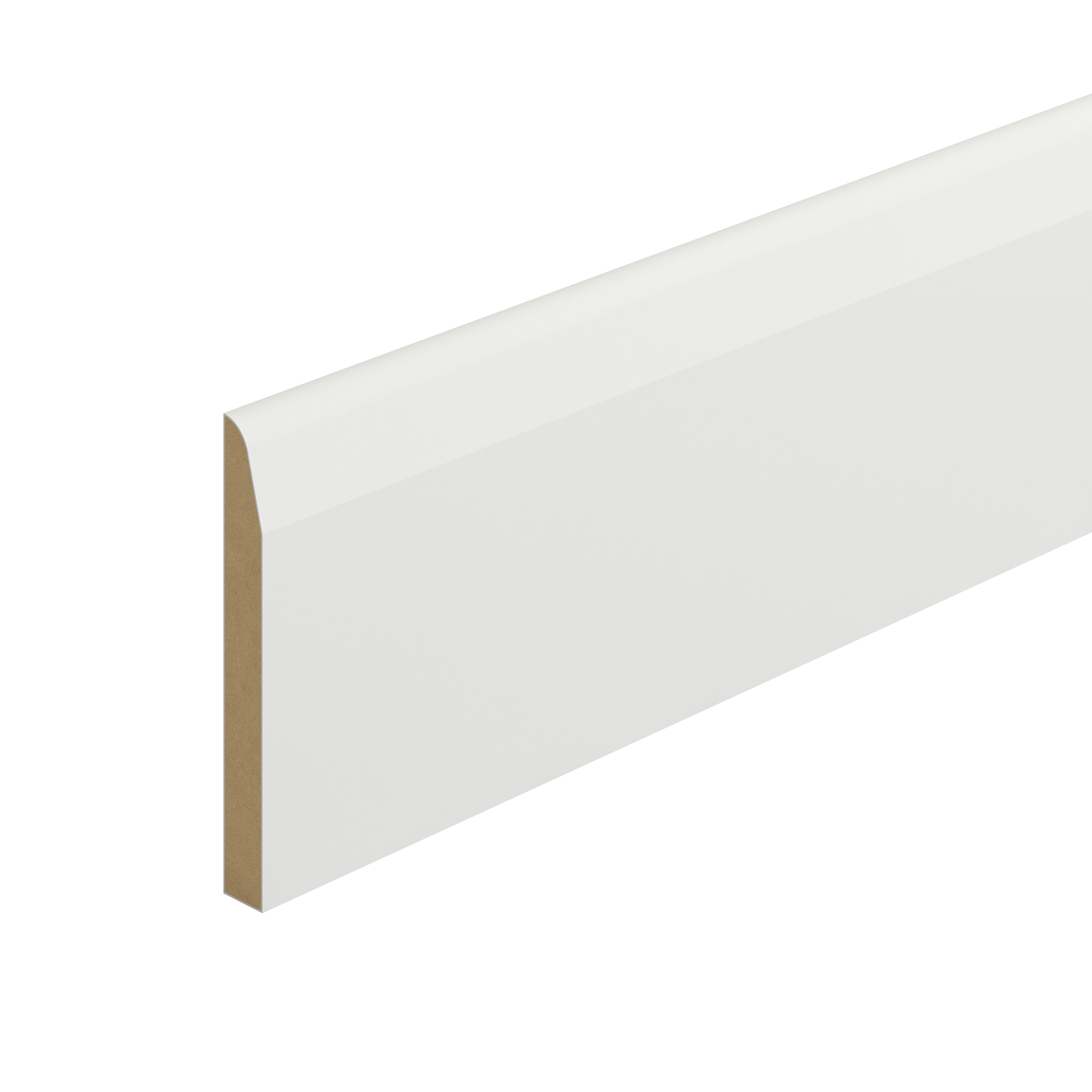 Metsä Wood Primed White MDF Chamfered Skirting board (L)2400mm (W)119mm (T)14.5mm, Pack of 4 Price Comparisons | Compare The Build