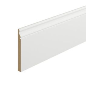 Metsä Wood Primed White MDF Ogee Skirting board (L)2.4m (W)169mm (T)18mm, Pack of 2