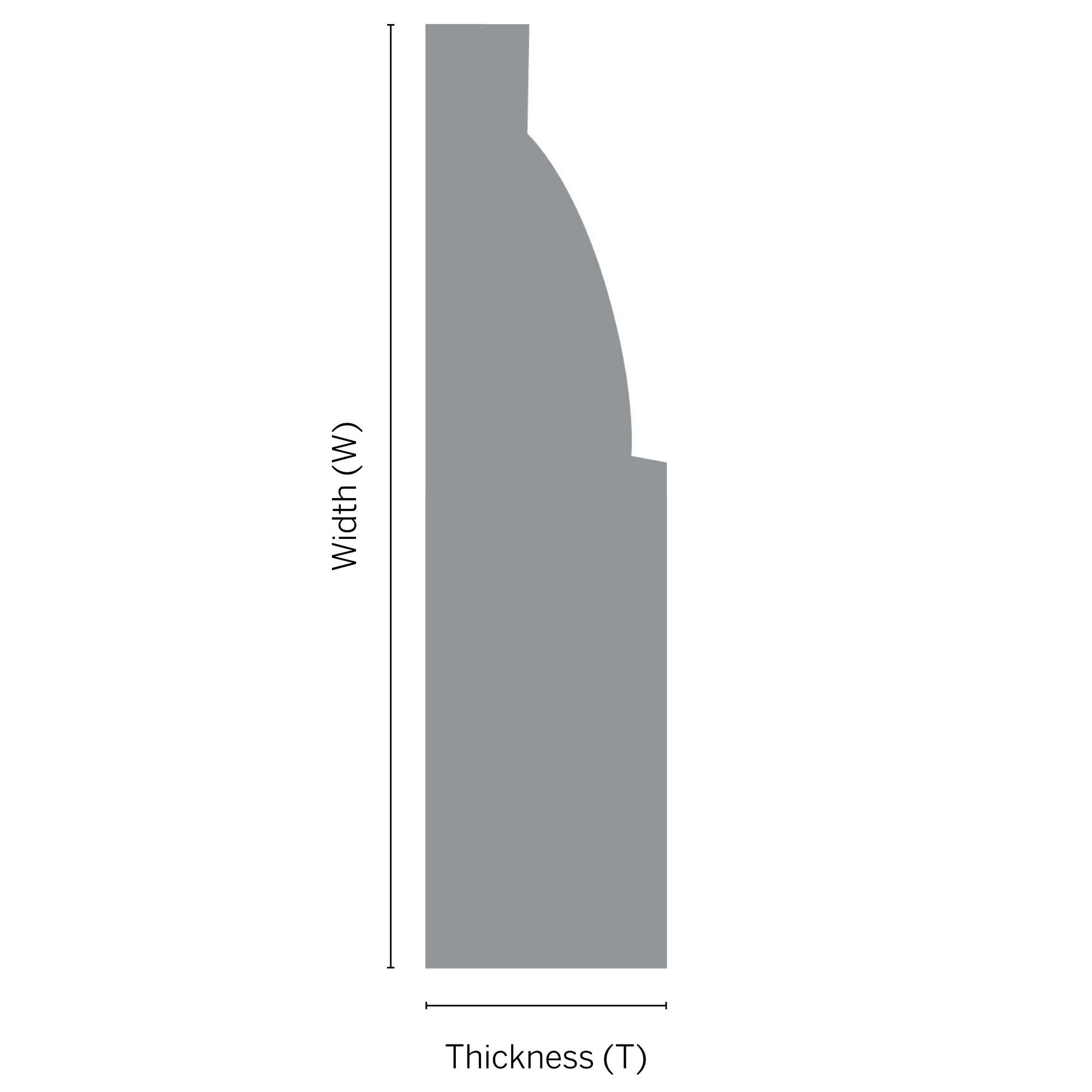 Metsä Wood Primed White MDF Ovolo Skirting board (L)2.4m (W)94mm (T)14.5mm