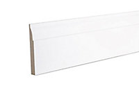 Metsä Wood Primed White MDF Ovolo Skirting board (L)2.4m (W)94mm (T)14.5mm
