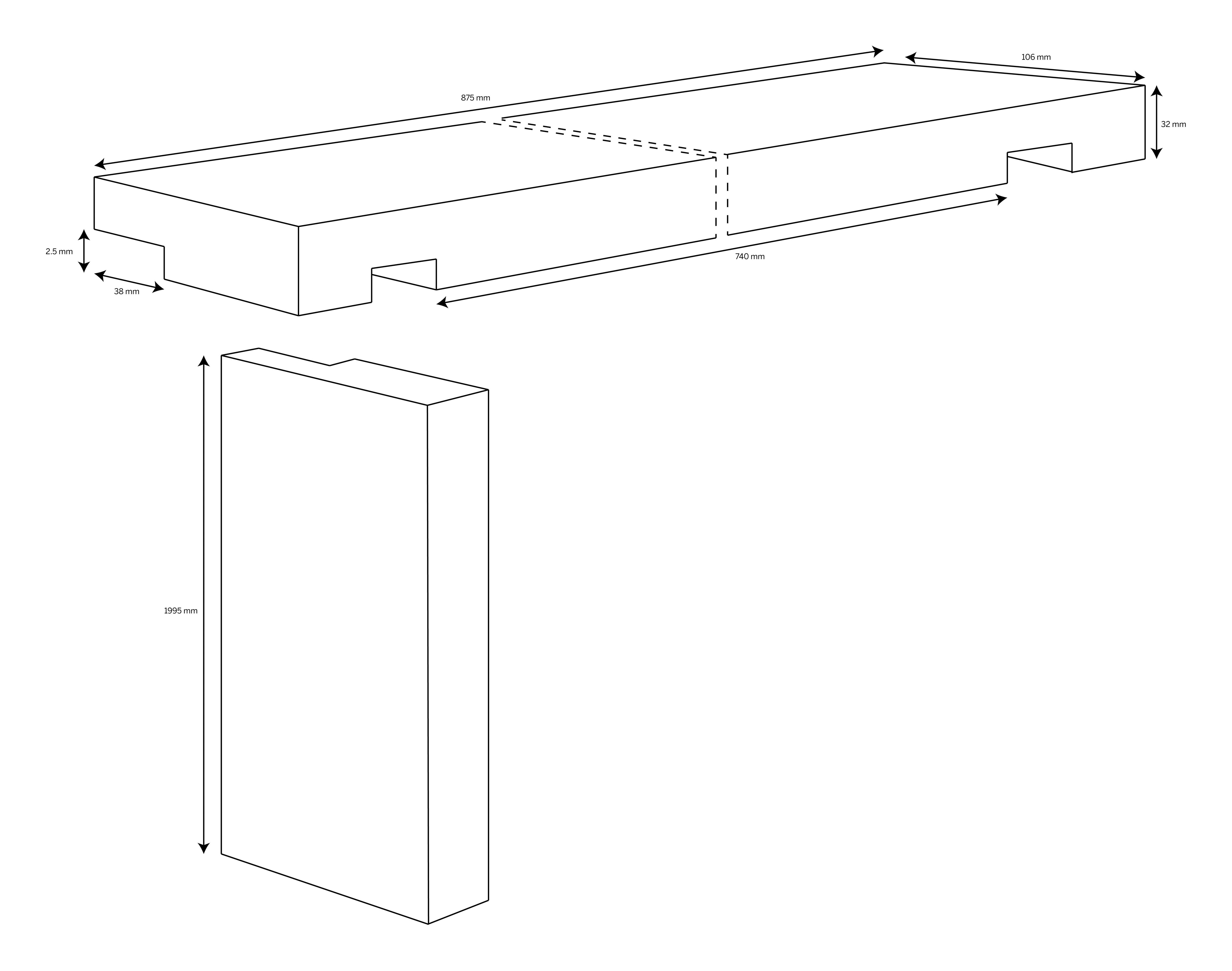 Metsä Wood Redwood pine Internal Door lining set (H) 210cm x (W) 10.8cm