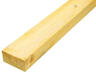 Metsä Wood Rough Sawn Treated Whitewood Spruce Stick Timber (L)2.4m (W ...