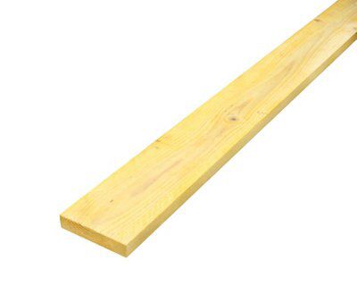 Metsä Wood Rough Sawn Treated Whitewood spruce Stick timber (L)2.4m (W)125mm (T)22mm KDGP05