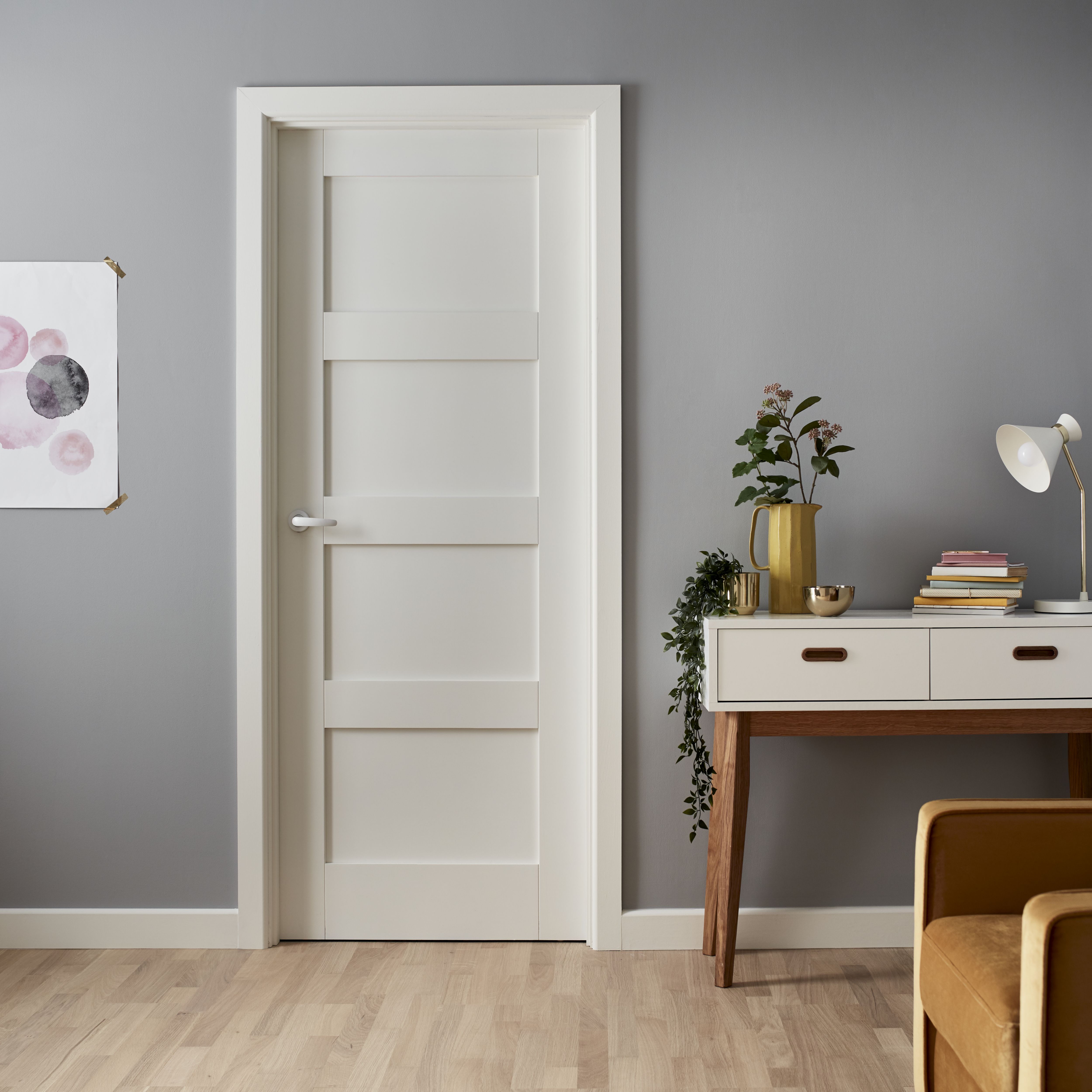 Metsä Wood White MDF Bullnose Skirting board (L)2.4m (W)94mm (T)14.5mm, Pack of 4
