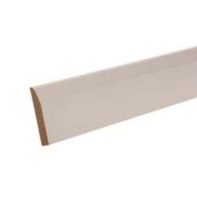 Metsä Wood White MDF Chamfered Skirting board (L)2.4m (W)119mm (T)14.5mm