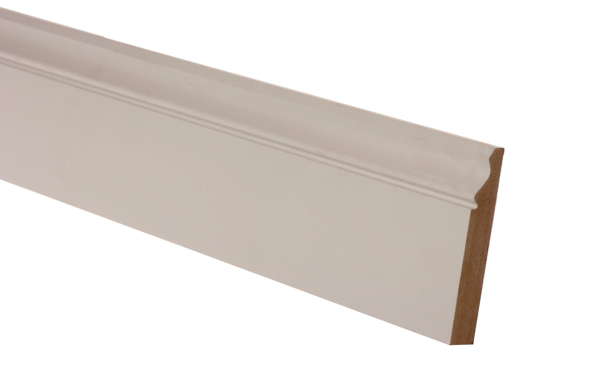 Product image for White MDF Ogee Skirting board (L)2.4m (W)119mm (T)18mm, Pack of 2