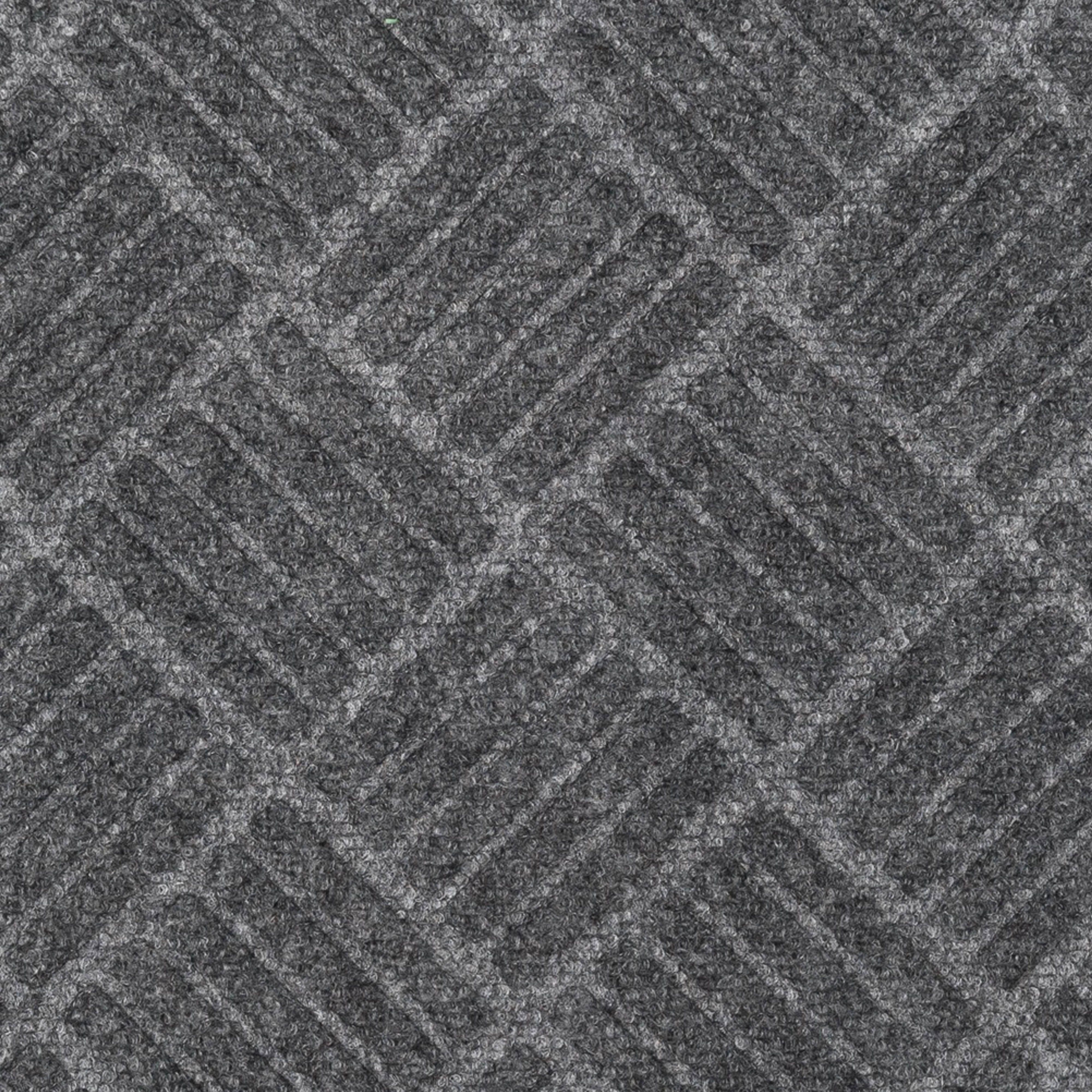 Mighty Mats® Dark Grey Parquet Door mat, 90cm x 60cm