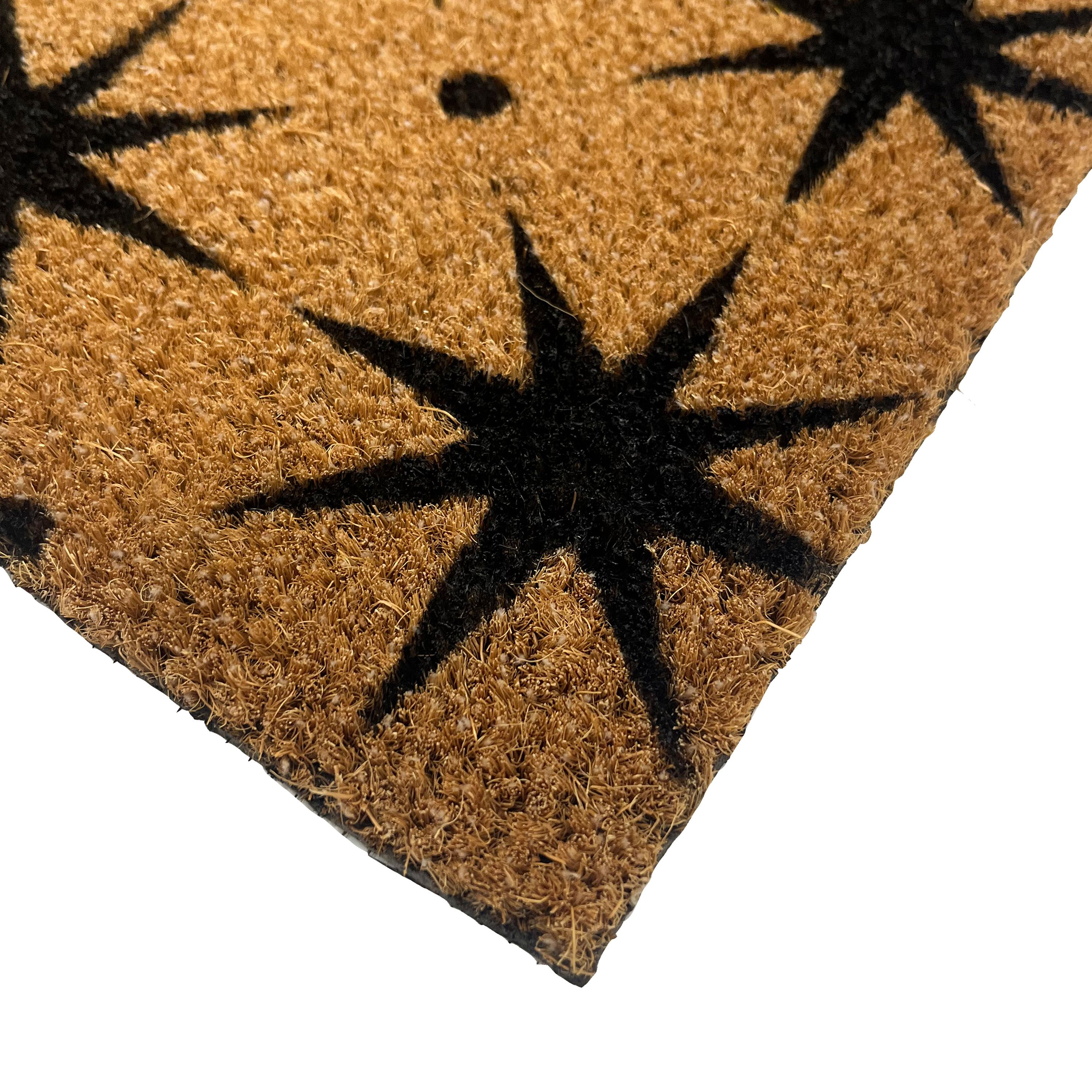 Mighty Mats® Natural & Black Star Door mat, 57cm x 40cm