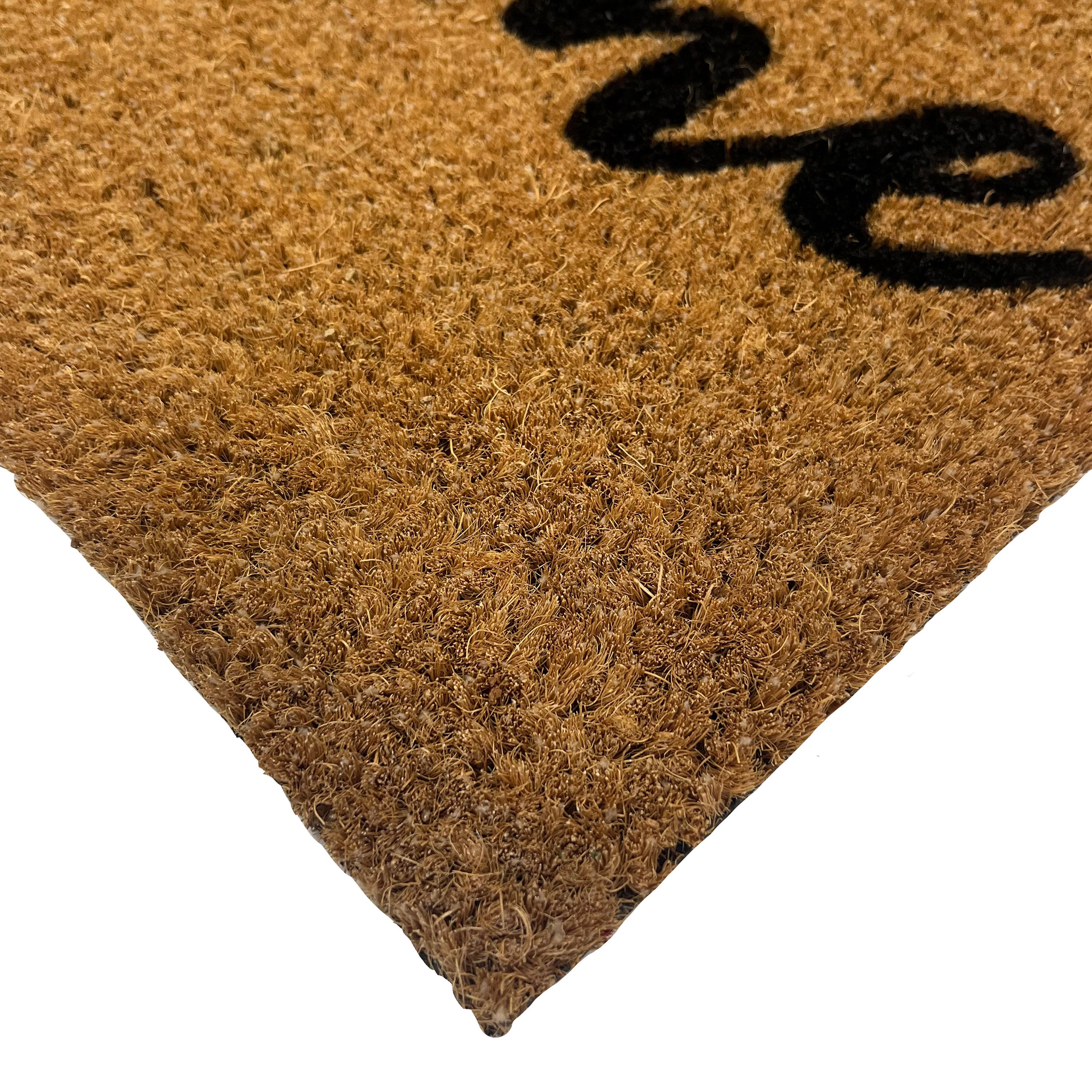 Mighty Mats® Natural & Black Welcome Daisy Door mat, 57cm x 40cm