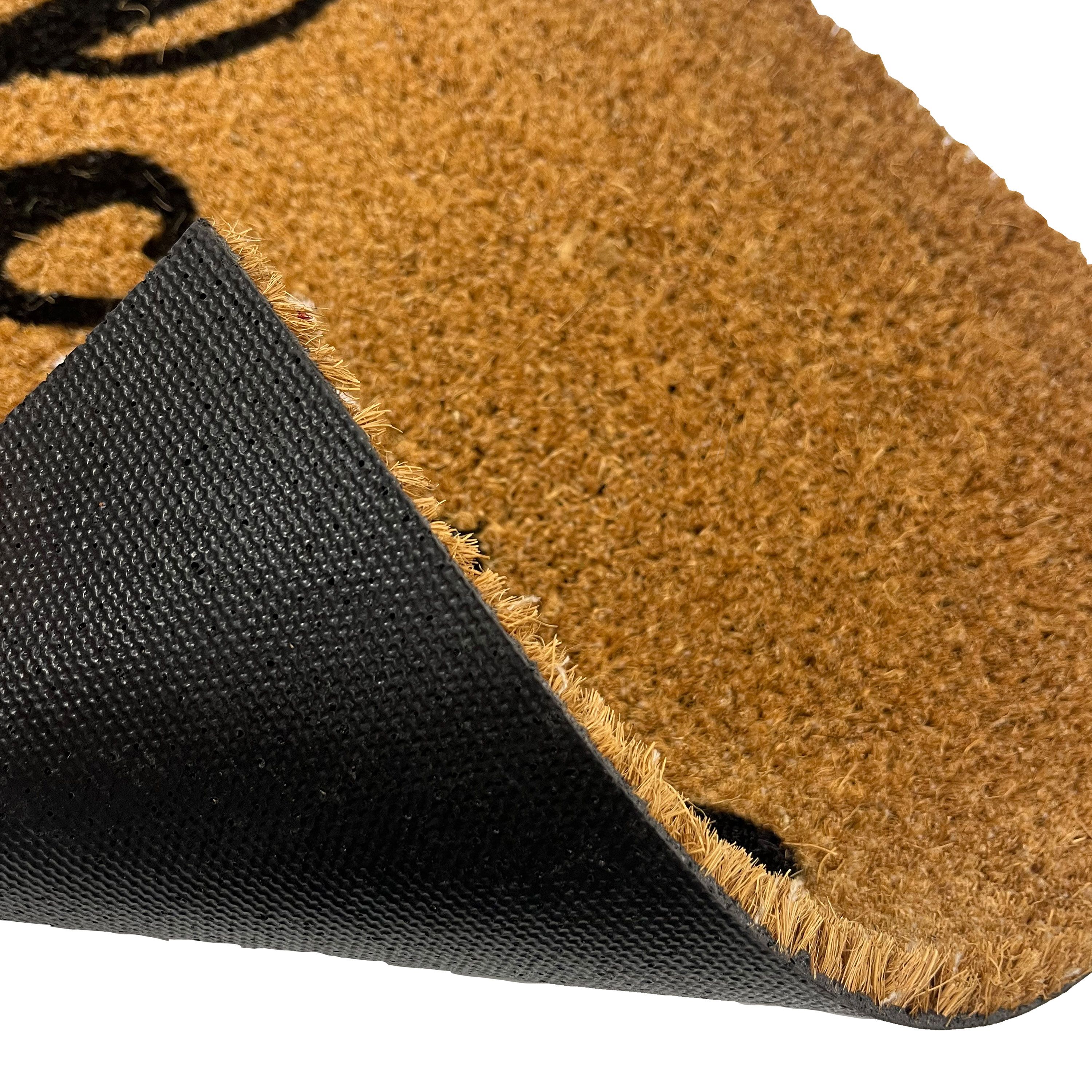 Mighty Mats® Natural & Black Welcome Daisy Door mat, 57cm x 40cm