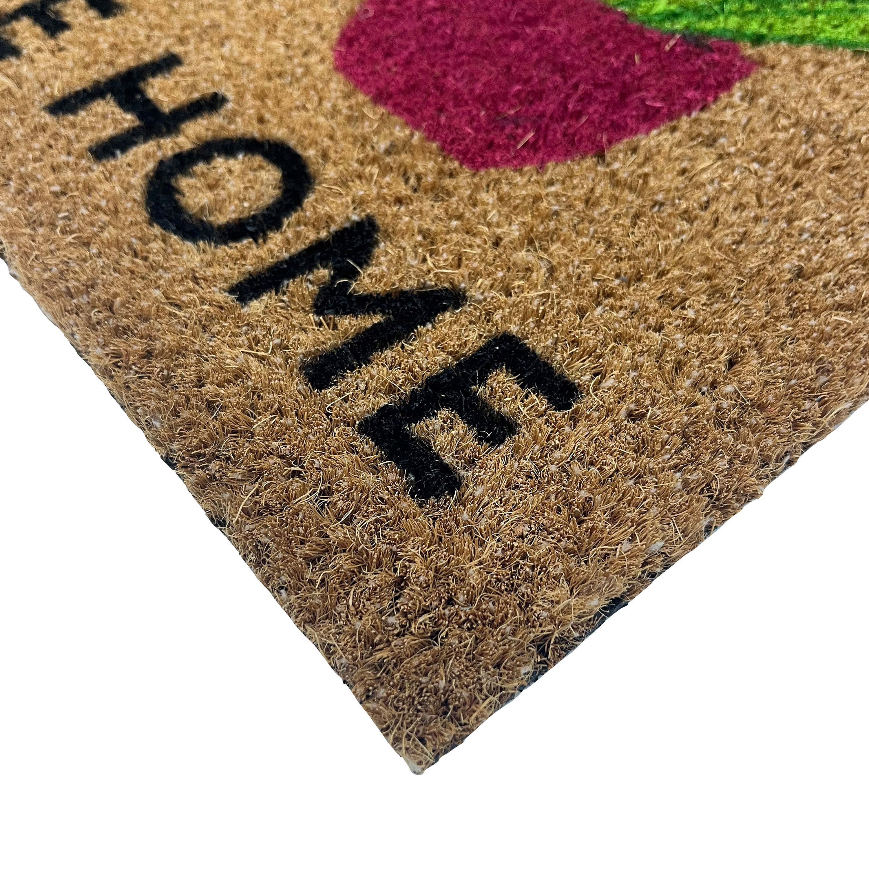Mighty Mats® Natural & Multicolour Flower Pots Welcome Door mat, 57cm x 40cm