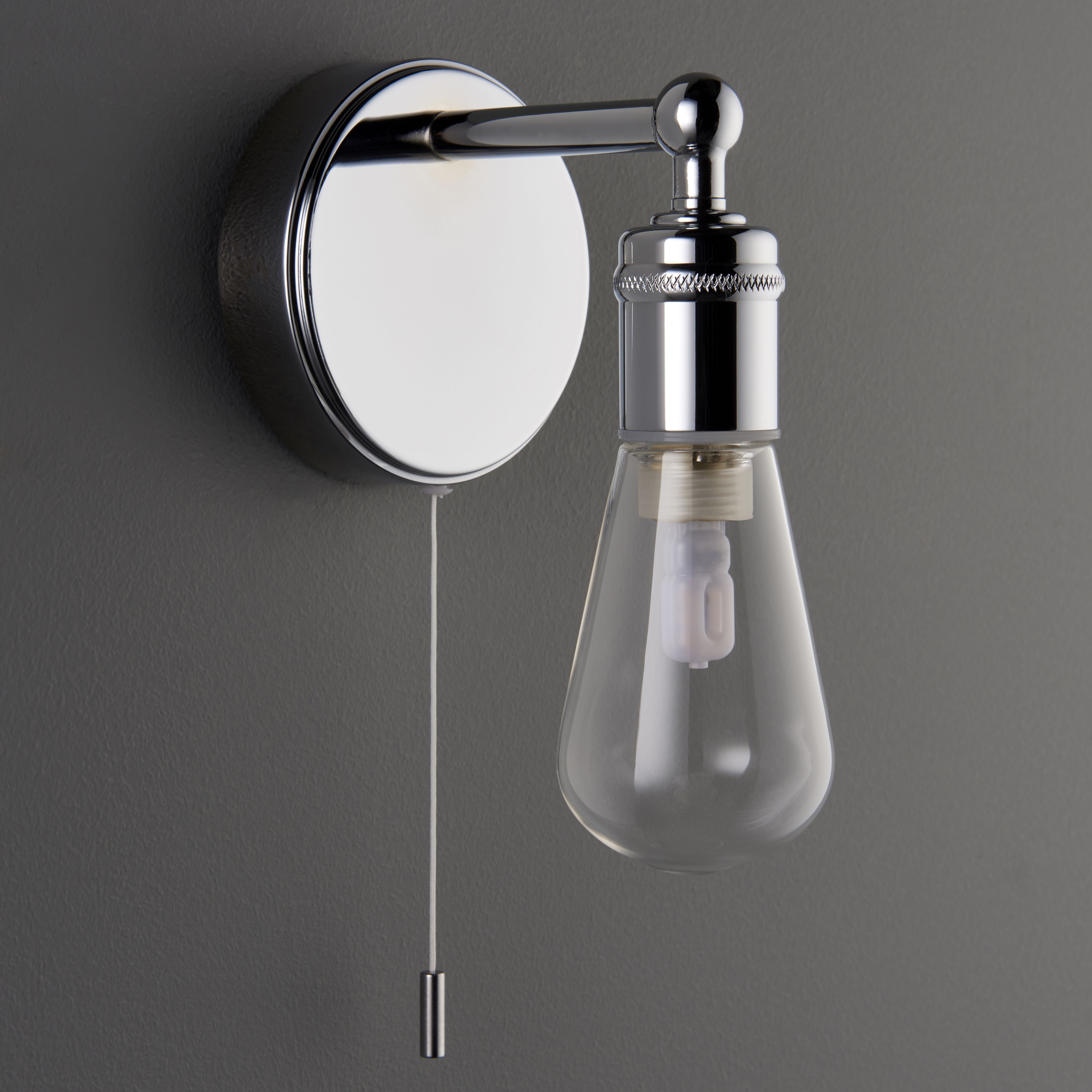 Miko Chrome effect Bathroom LED Wall light | Tradepoint
