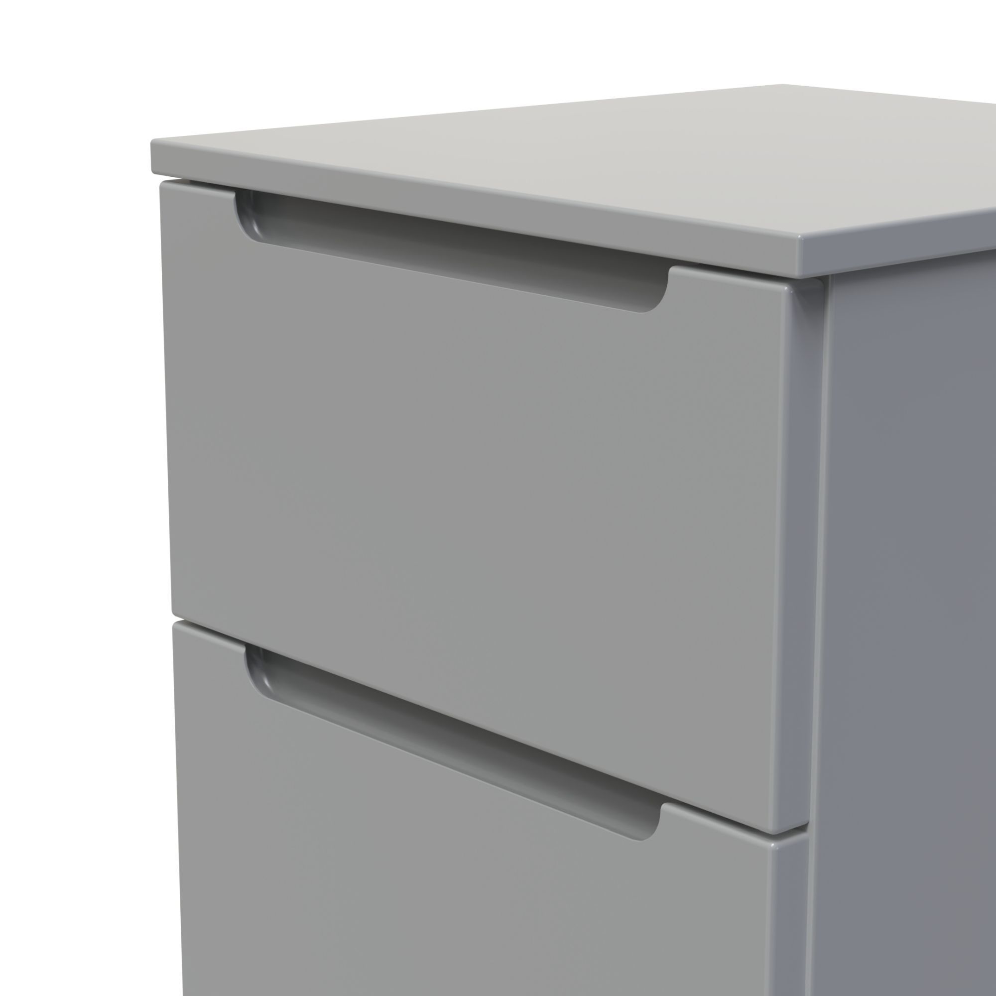 Milan Ready assembled Grey 2 Drawer Bedside chest (H)495mm (W)370mm (D)390mm