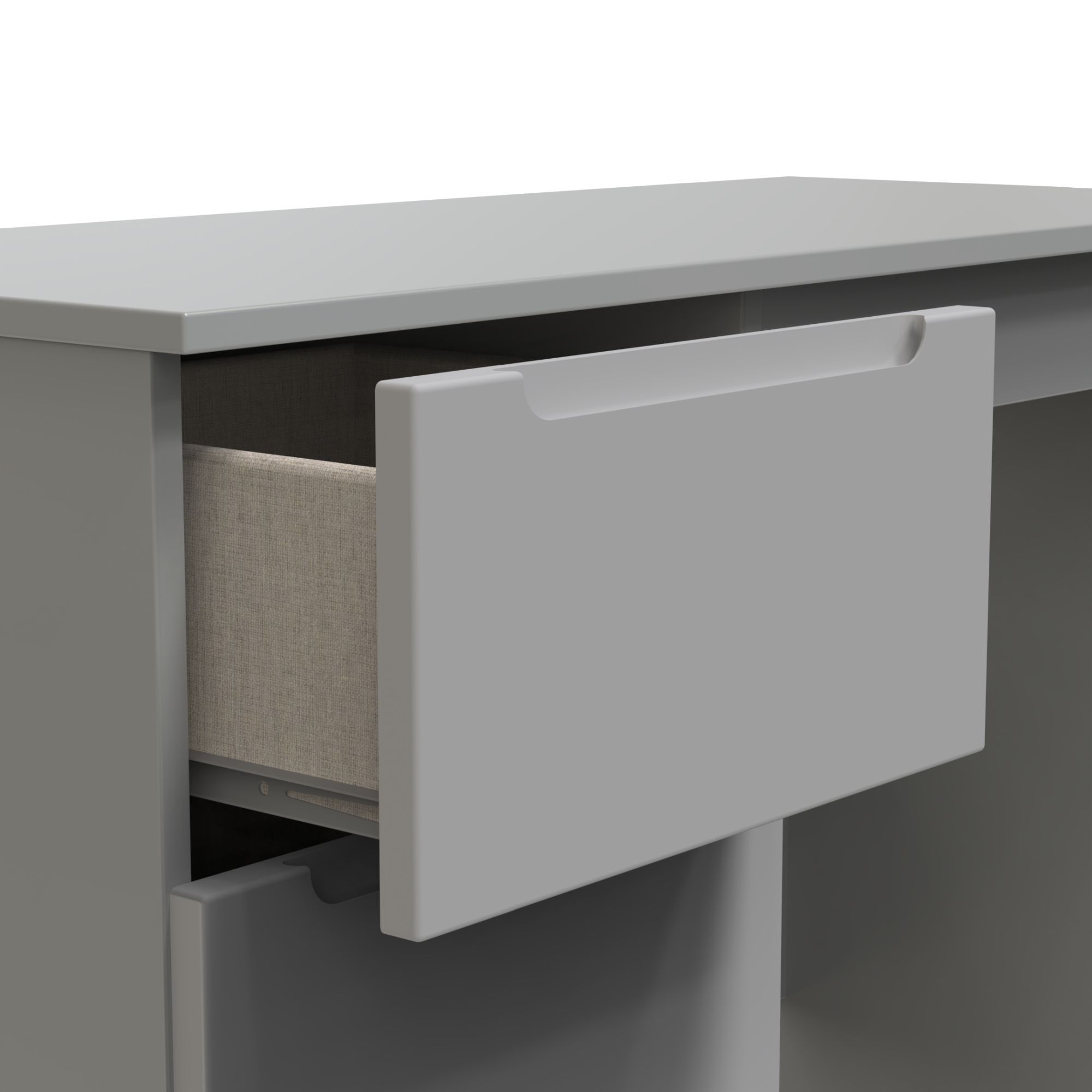 Milan Ready assembled Grey 3 Drawer Dressing table (H)785mm (W)904mm (D)390mm